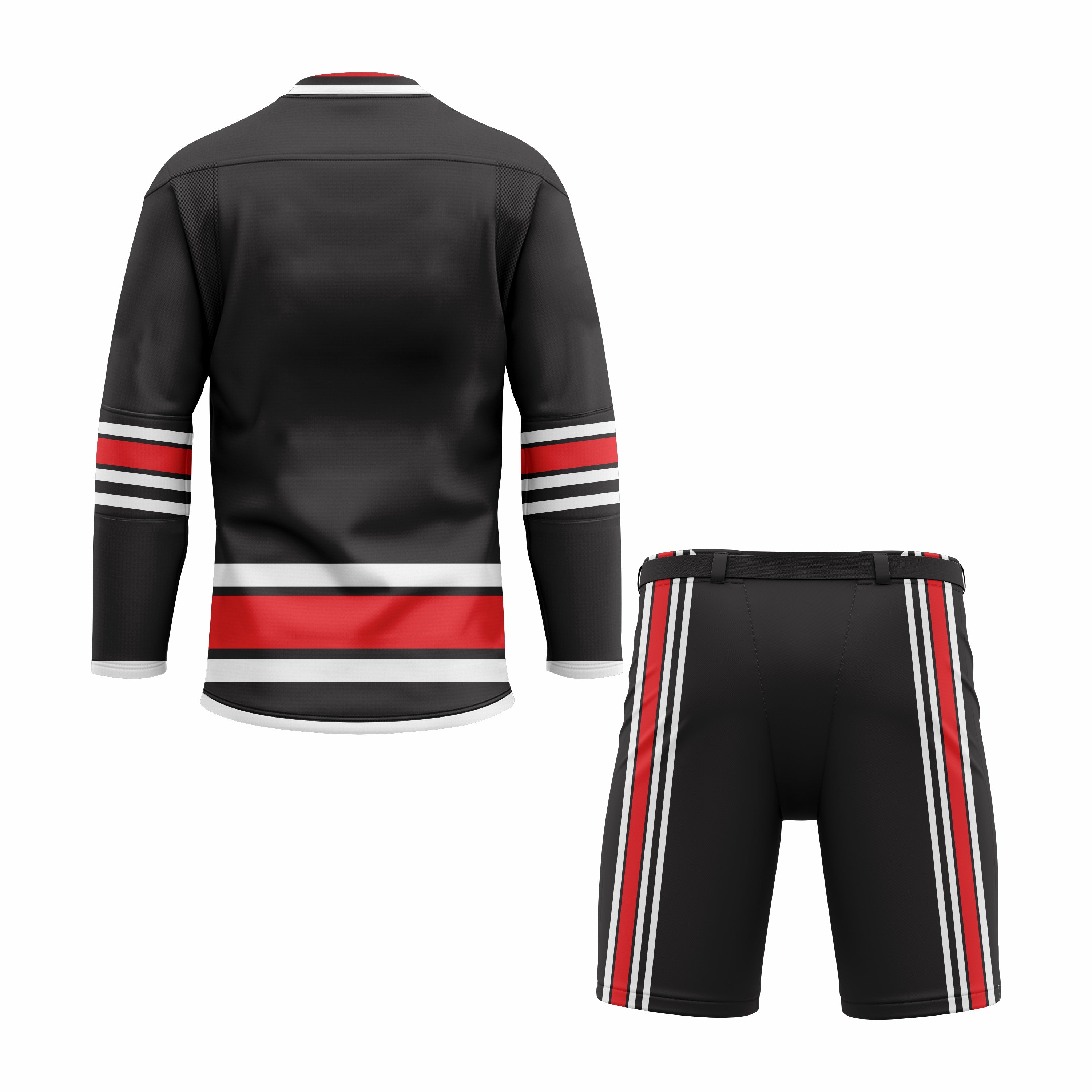CUSTOM BLACK RED HOCKEY UNIFORM