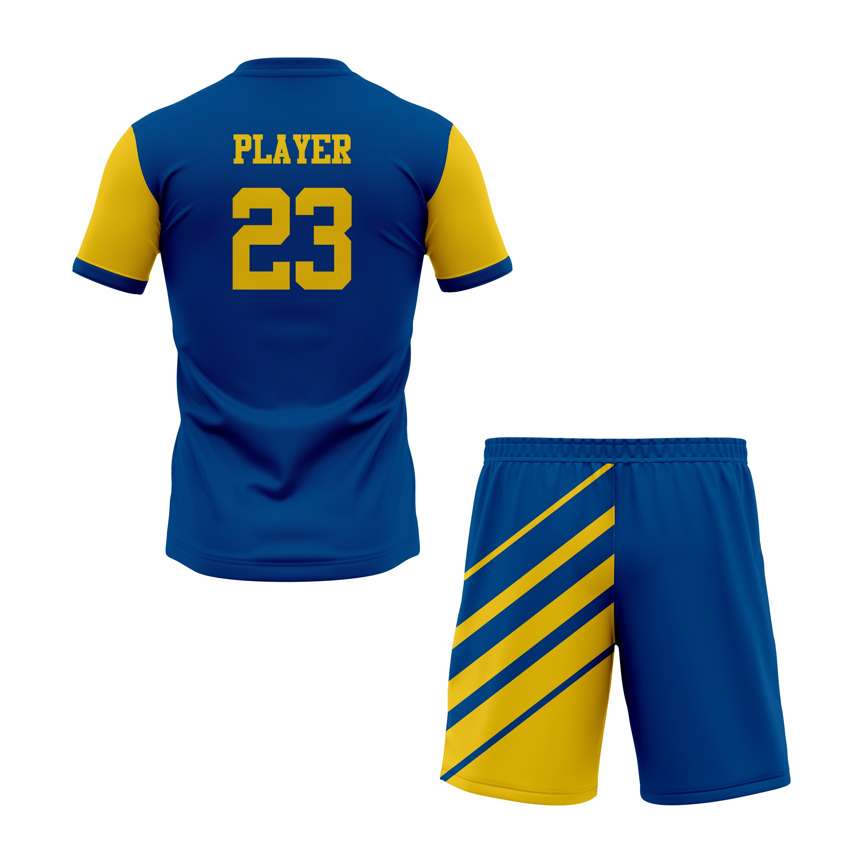 CUSTOM BLUE YELLOW SOCCER UNIFORM