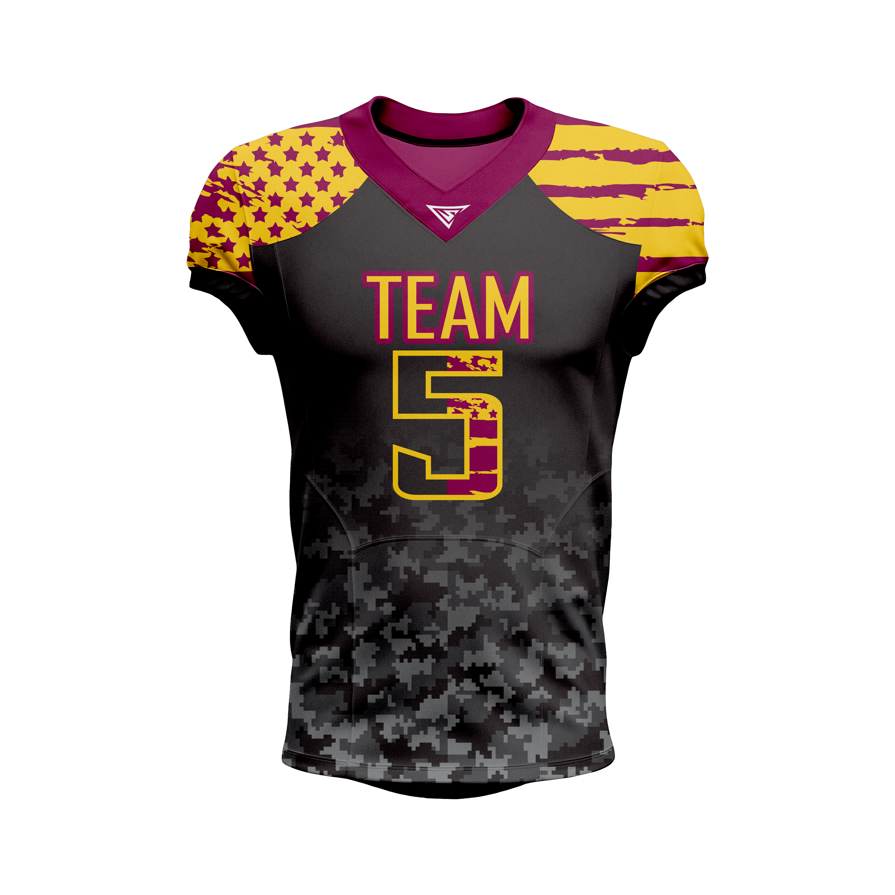 Custom Maroon & Green American Football Jersey