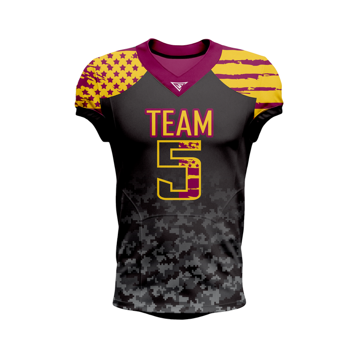 Custom Maroon & Green American Football Jersey
