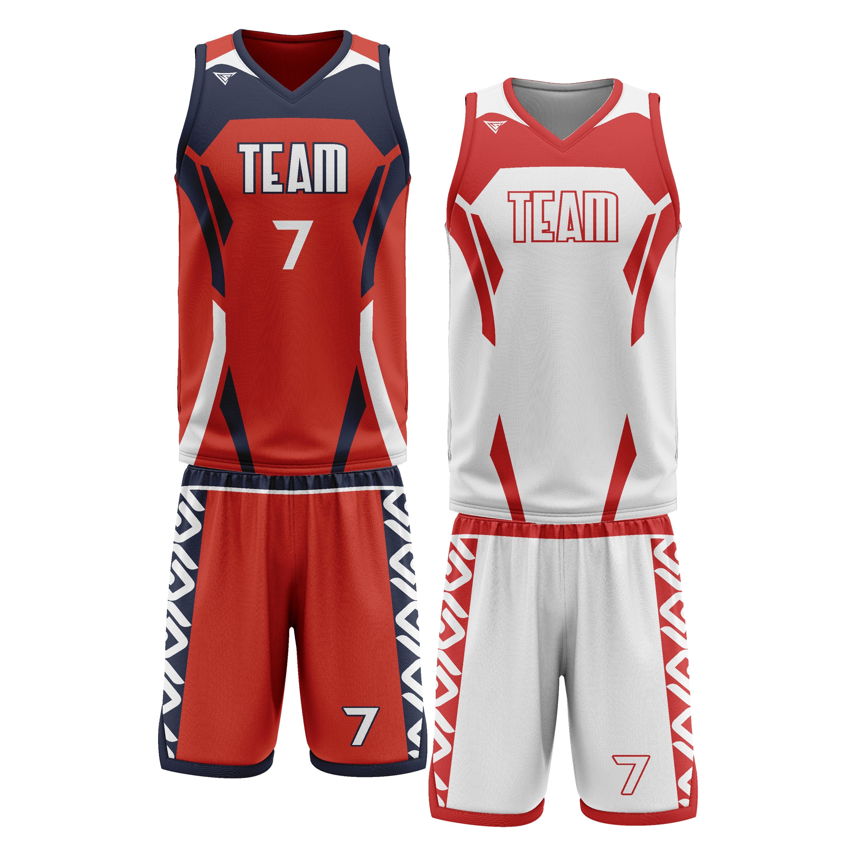 Custom Black Red white Double Side Basketball Uniform Set | Sports Custom Uniform