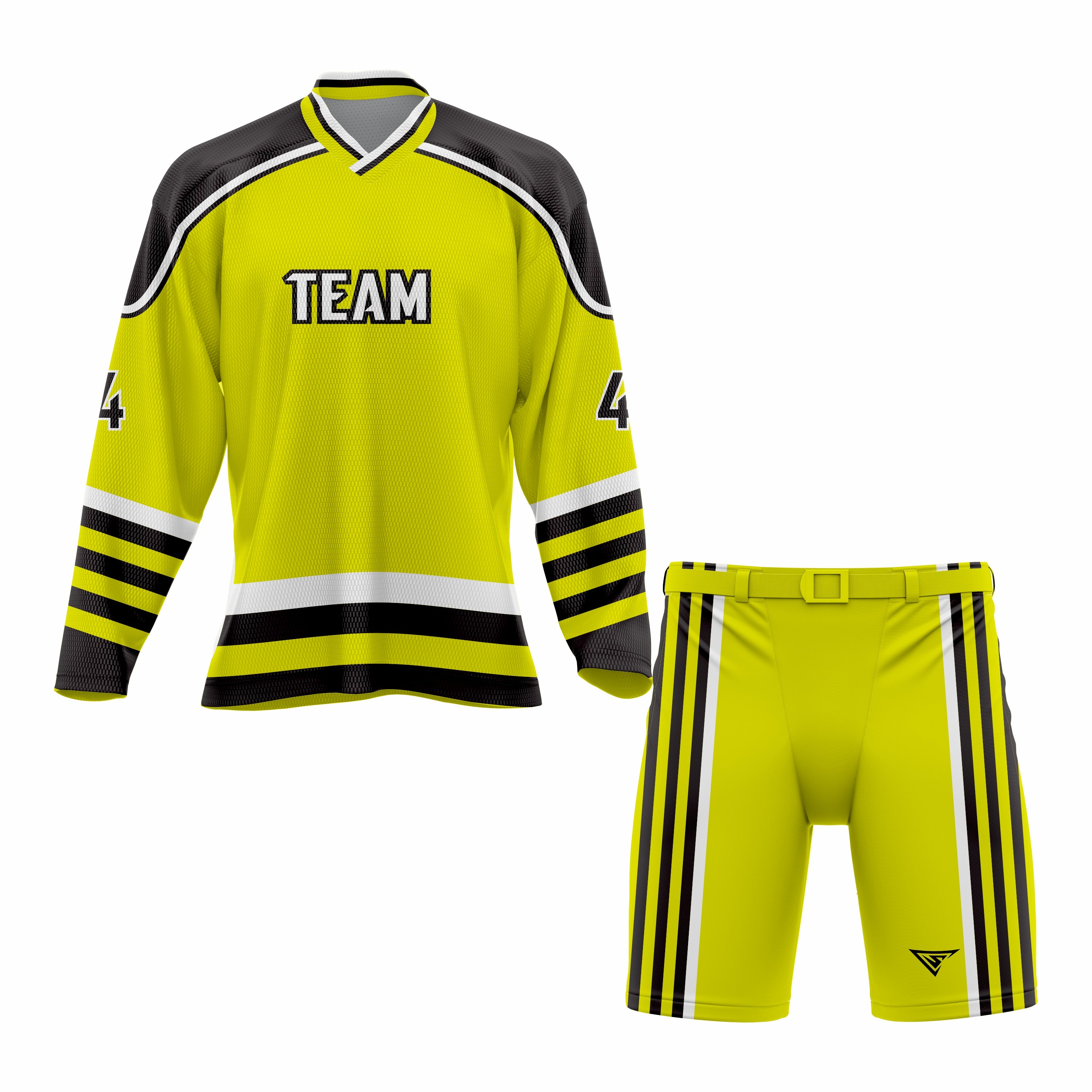 CUSTOM GREEN BLACK HOCKEY UNIFORM