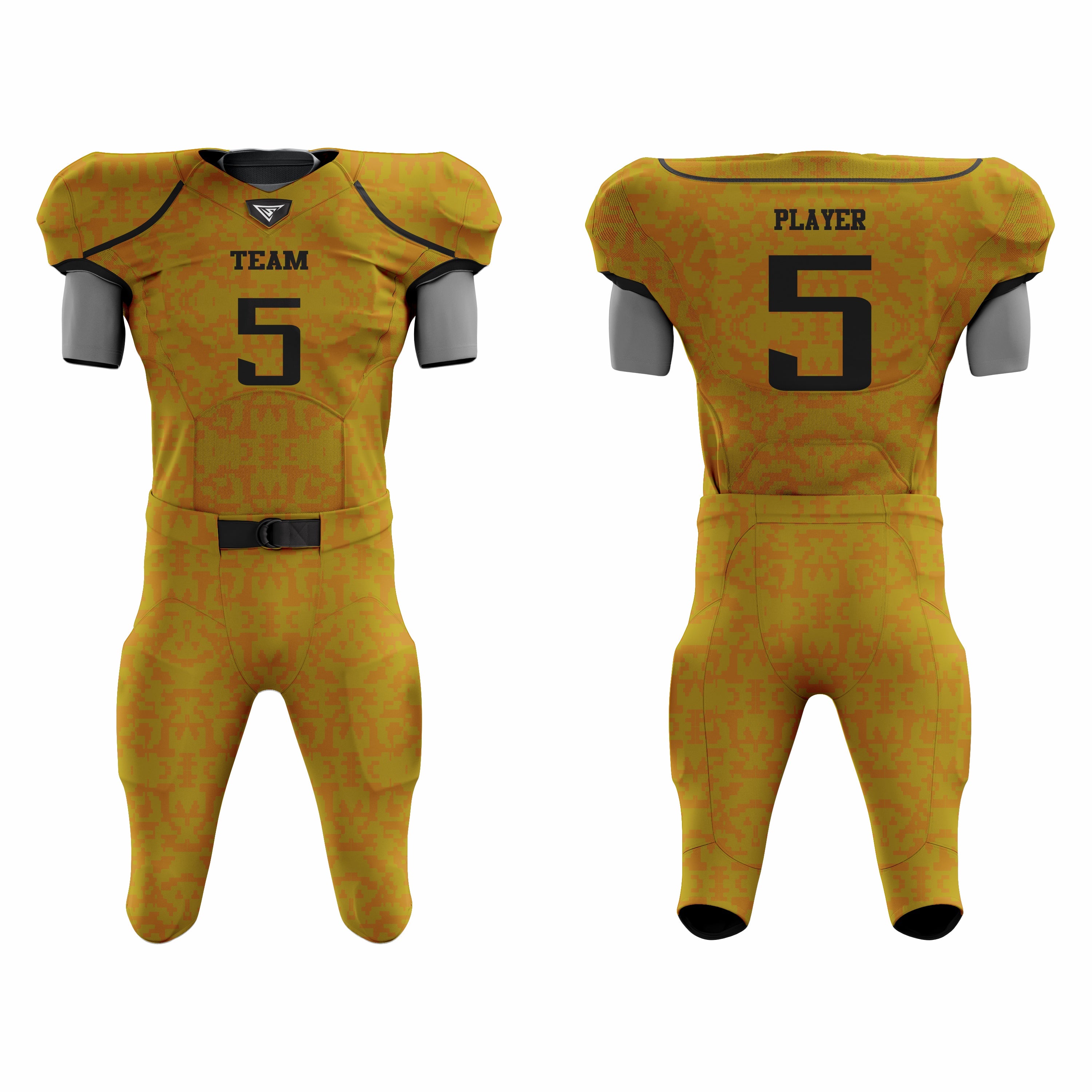 CUSTOM YELLOW AMERICAN FOOTBALL UNIFORM