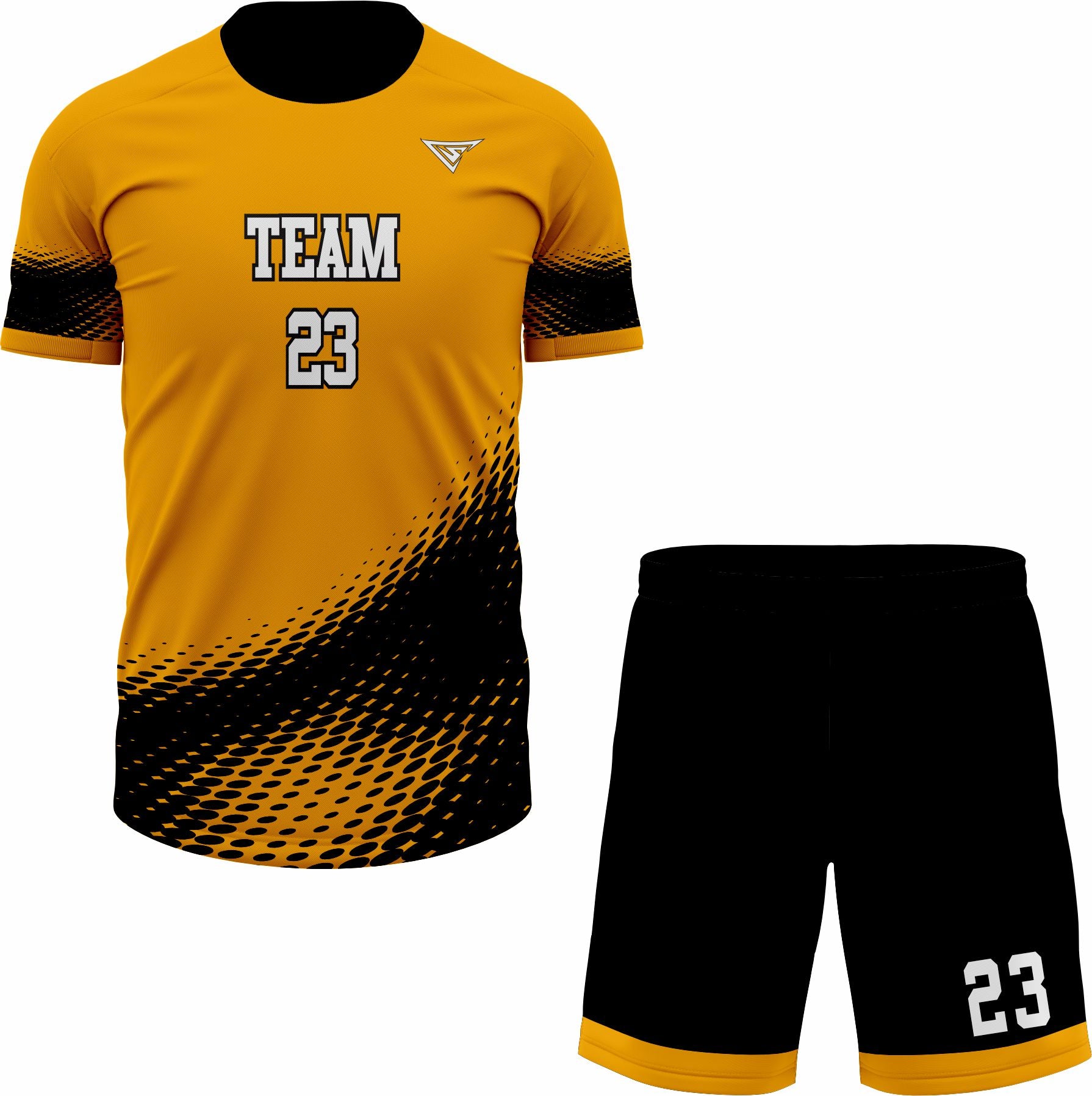 CUSTOM MUSTARD BLACK SOCCER UNIFORM