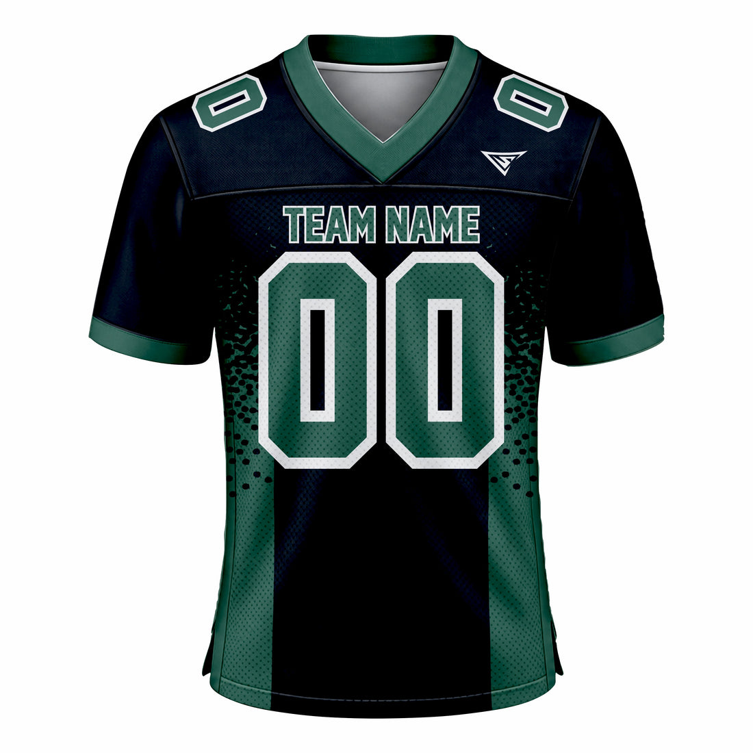 Custom Dark Blue & Green American Football Fan Jersey