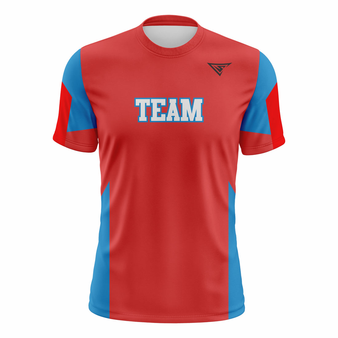 Custom Red, Blue & White Crew Neck Softball Jerseys