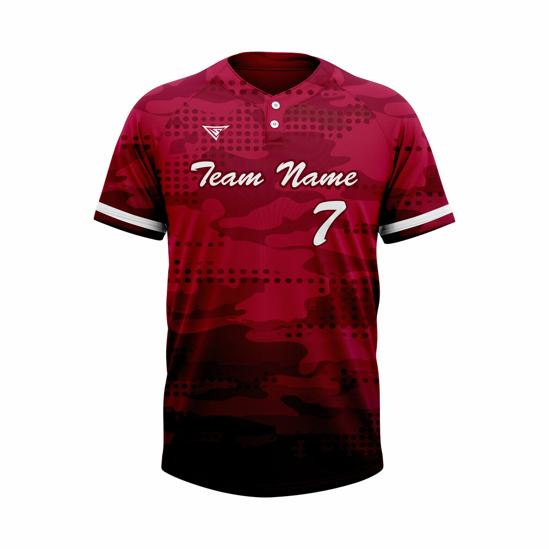 Custom Red & Black Authentic Baseball two Buttons Jersey