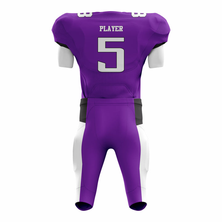 Custom White Purple American Football Uniforms with Integrated Pads