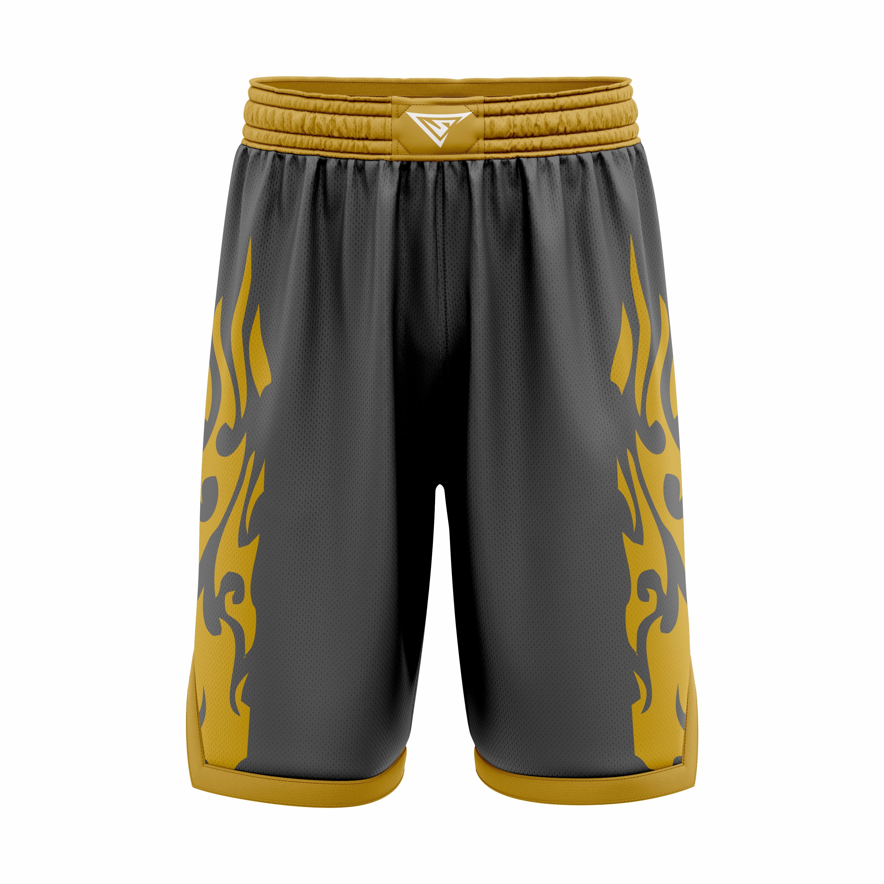 Custom Black & Orange Authentic Basketball Shorts