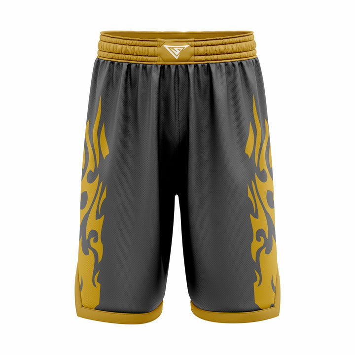 Custom Black & Orange Authentic Basketball Shorts