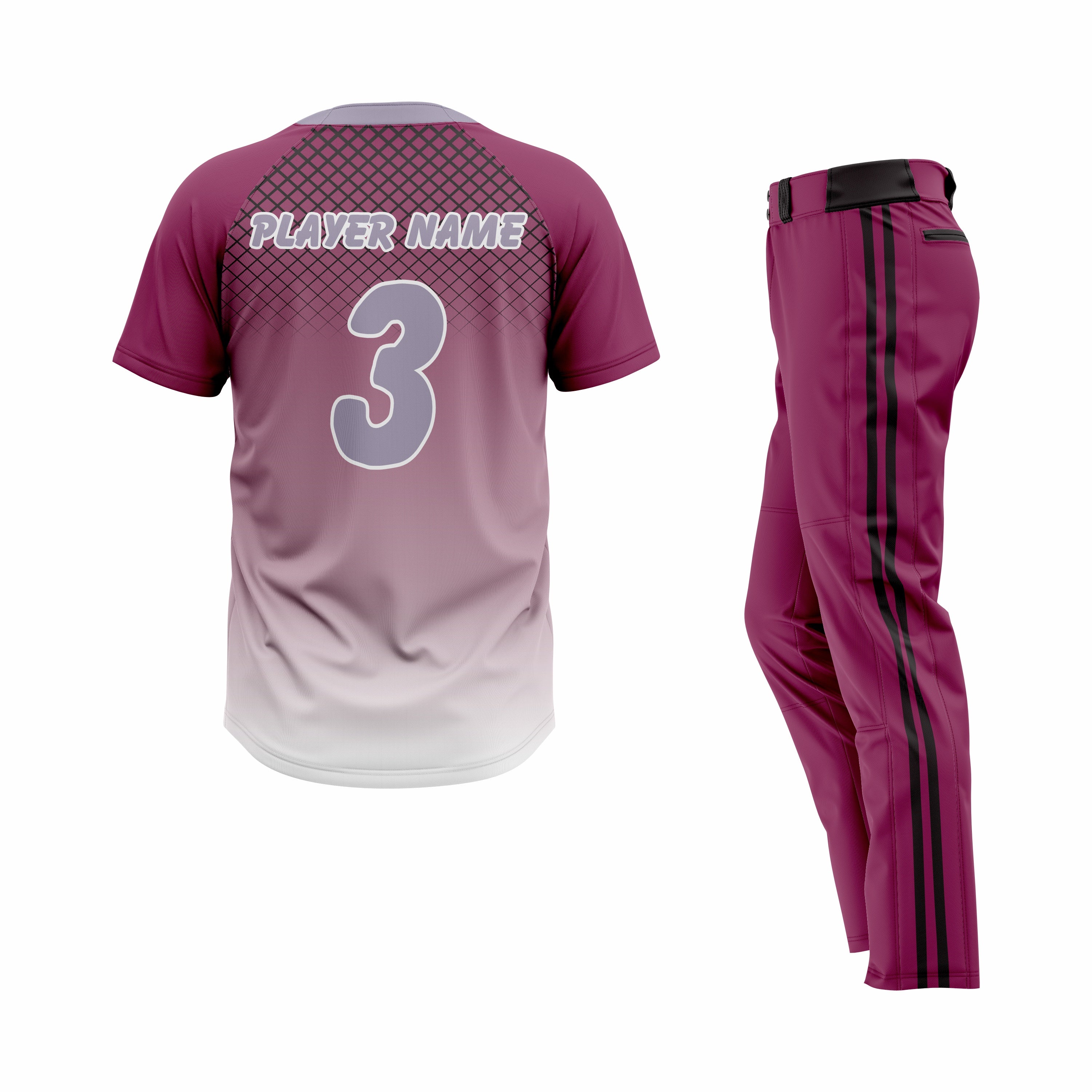CUSTOM GREY MAROON BASEBALL UNIFORM