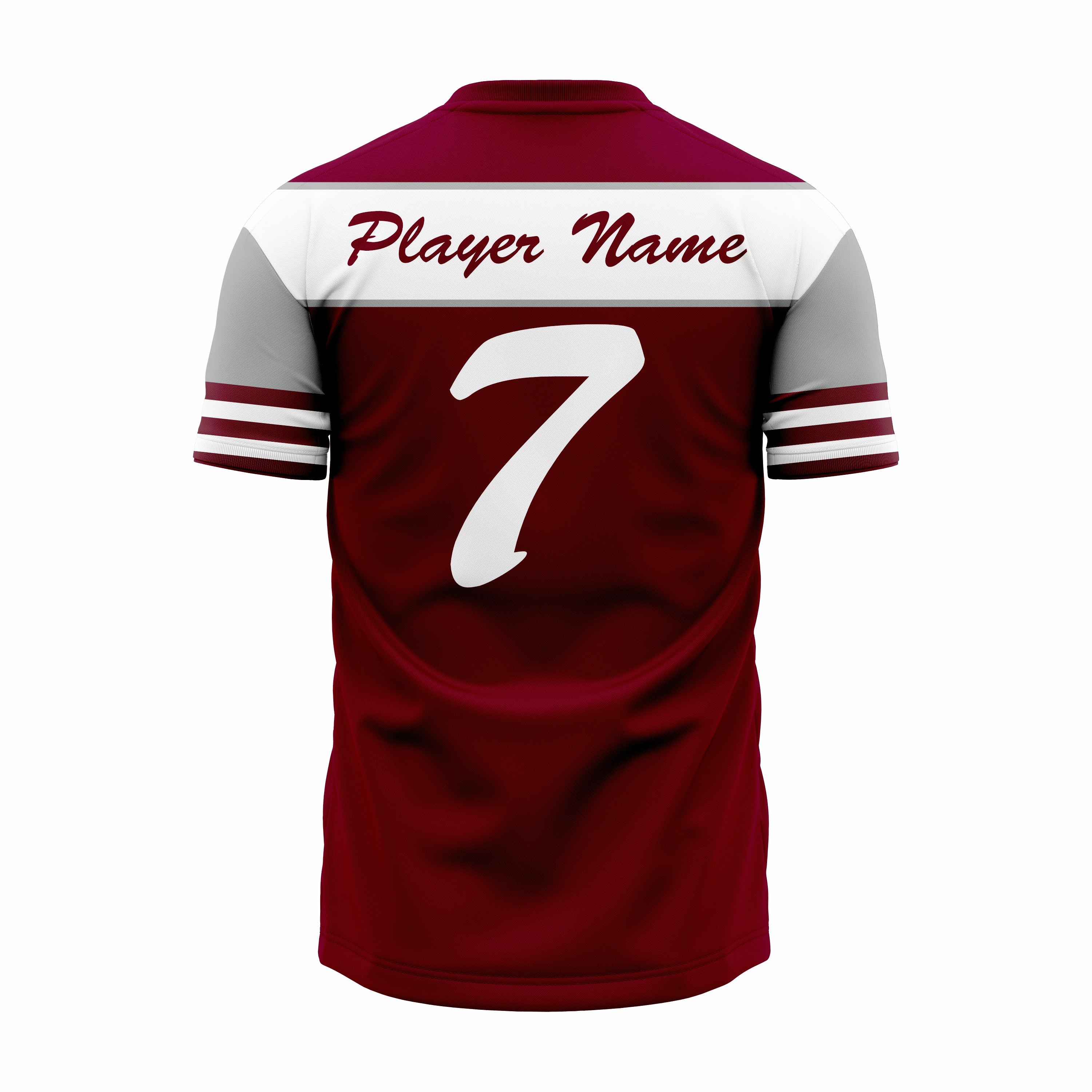 Custom Dark red, grey & White V-Neck Softball Jerseys