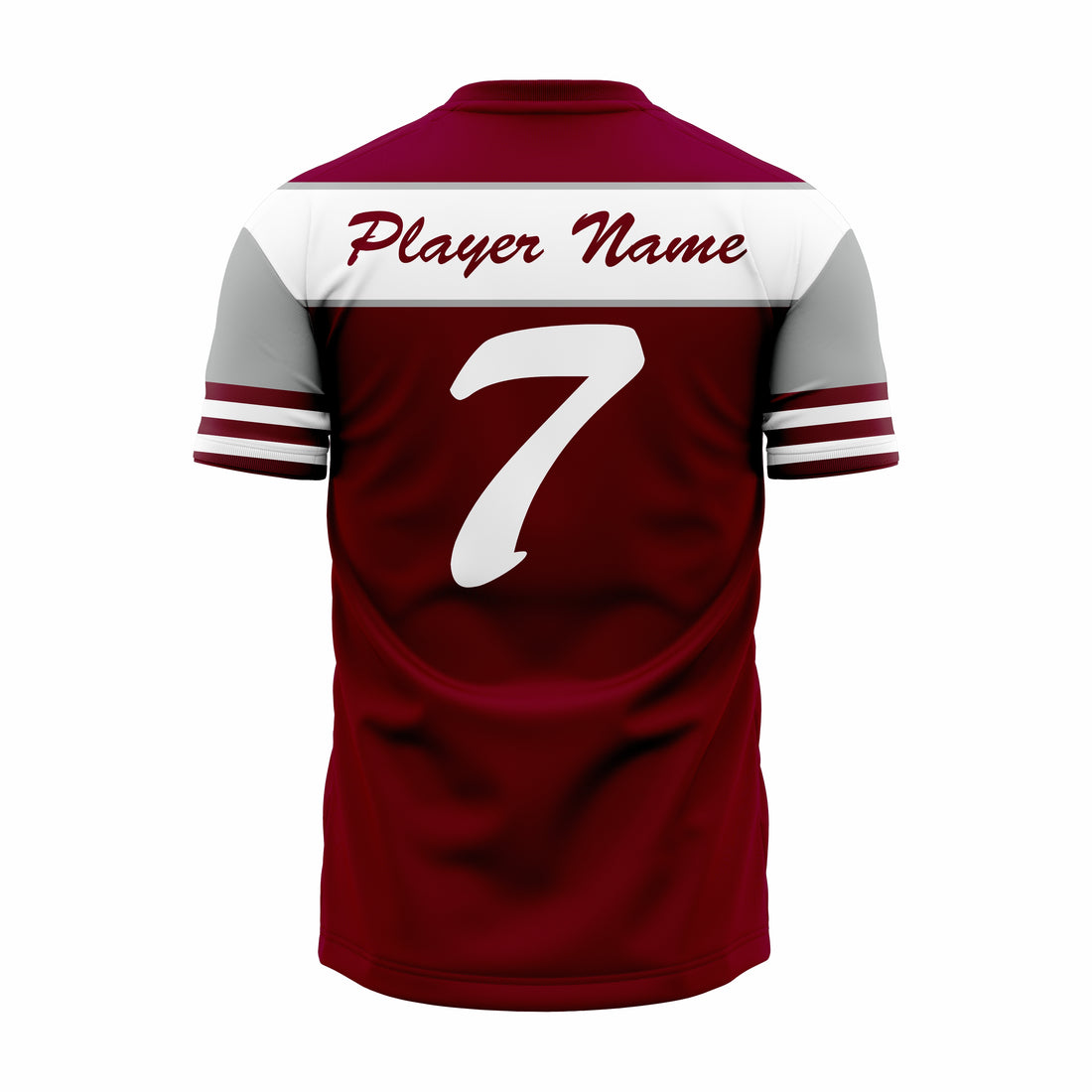 Custom Dark red, grey & White V-Neck Softball Jerseys