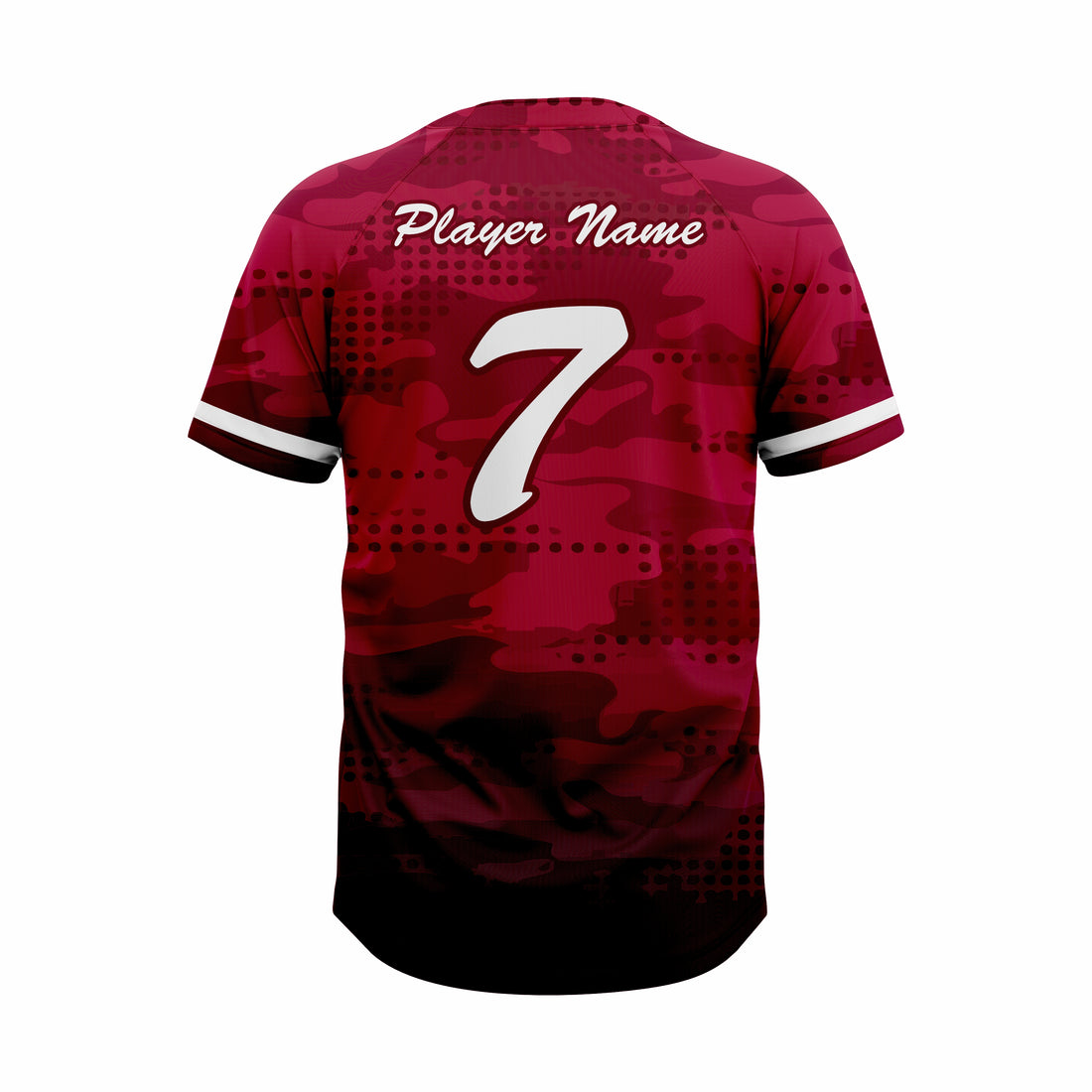 Custom Red & Black Authentic Baseball two Buttons Jersey