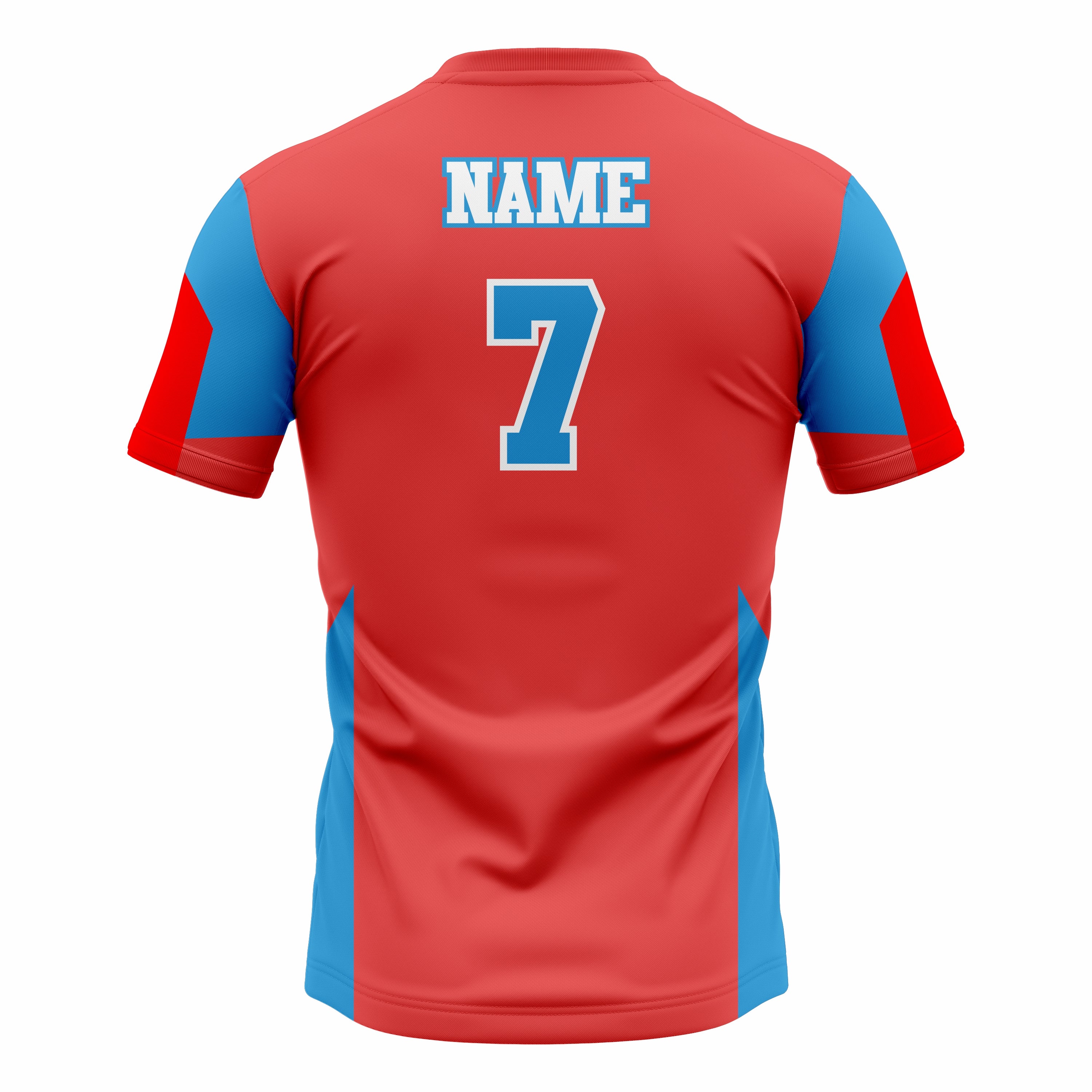 Custom Red, Blue & White Crew Neck Softball Jerseys