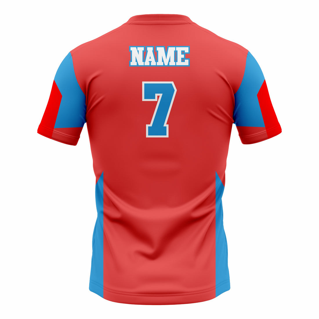 Custom Red, Blue & White Crew Neck Softball Jerseys