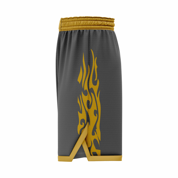 Custom Black & Orange Authentic Basketball Shorts