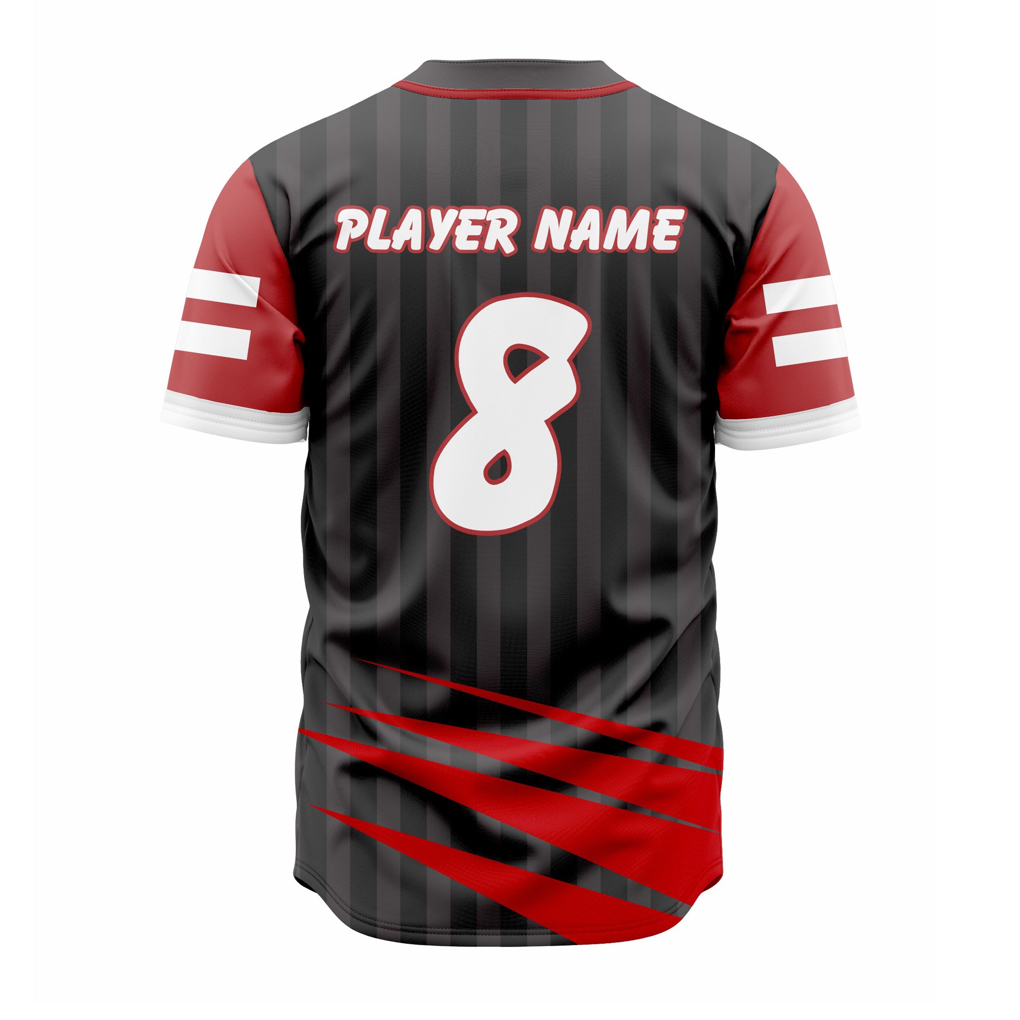 CUSTOM BLACK WHITE RED  AUTHENTIC BASEBALL JERSEY