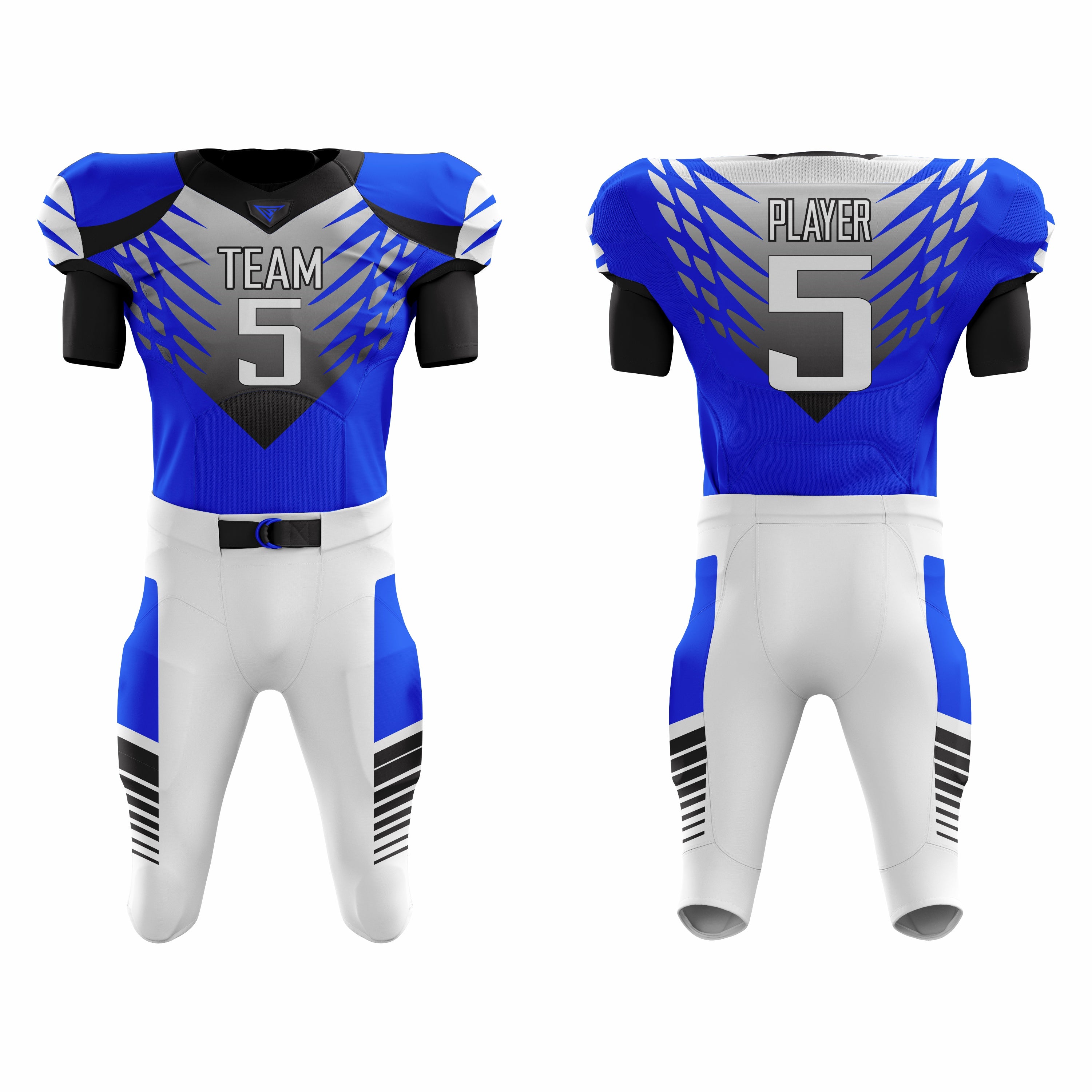 CUSTOM BLUE WHITE AMERICAN FOOTBALL UNIFORM