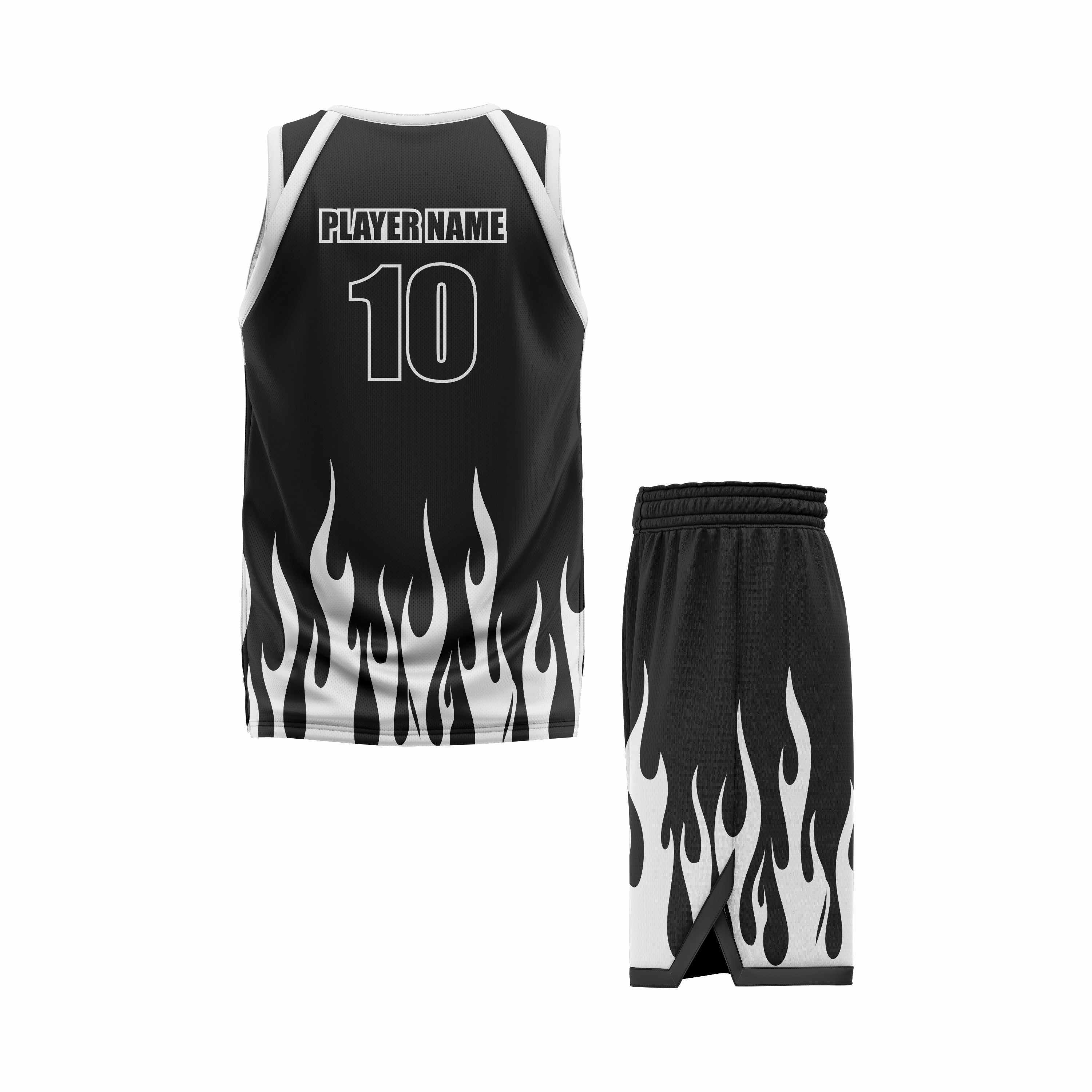 CUSTOM BLACK WHITE BASKETBALL UNIFORM