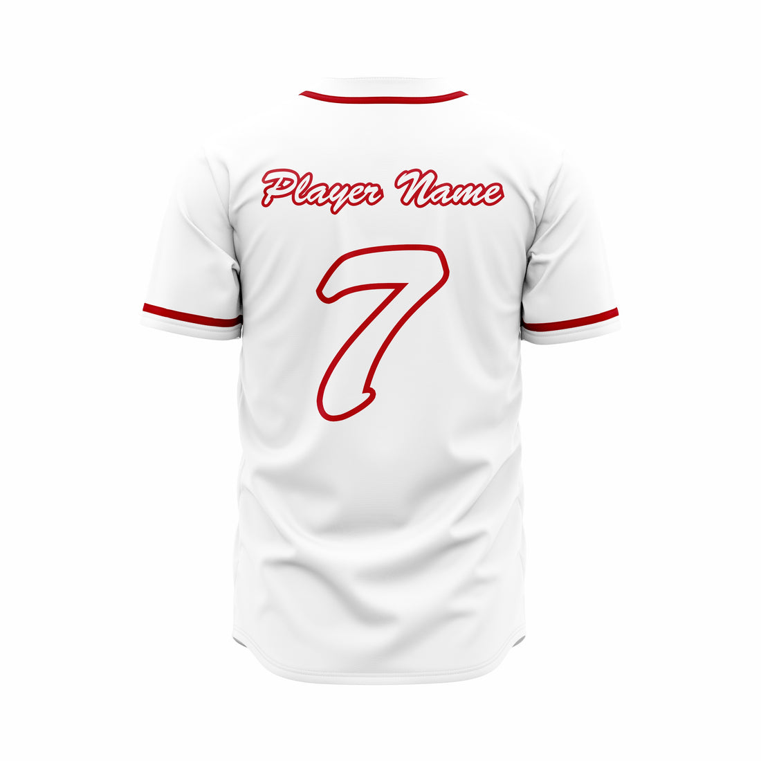 Custom White & Red Authentic Baseball full Buttons Jersey