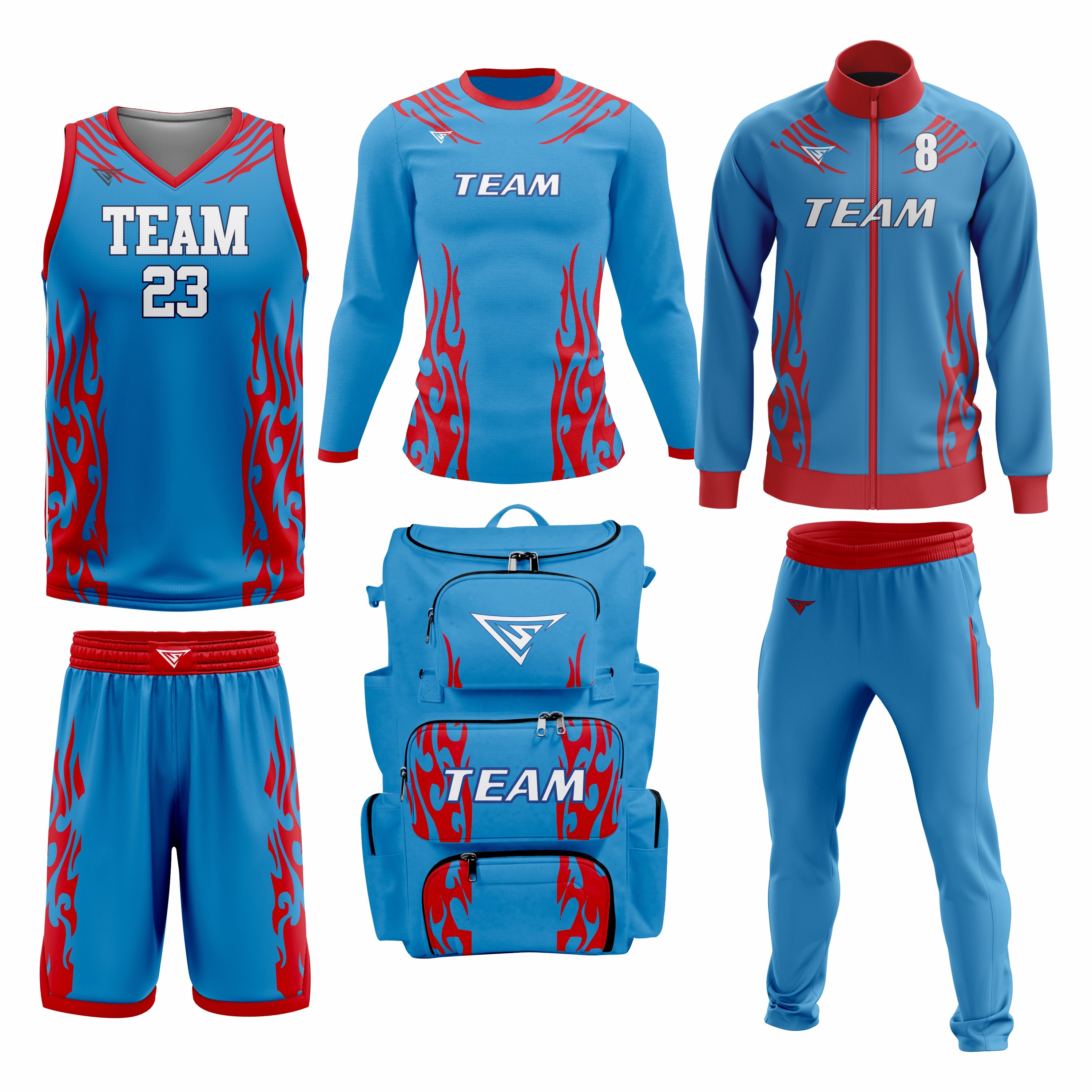 Custom Red Blue Basketball Team Uniform Package - All-Star