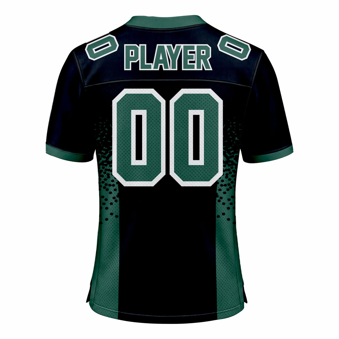 Custom Dark Blue & Green American Football Fan Jersey