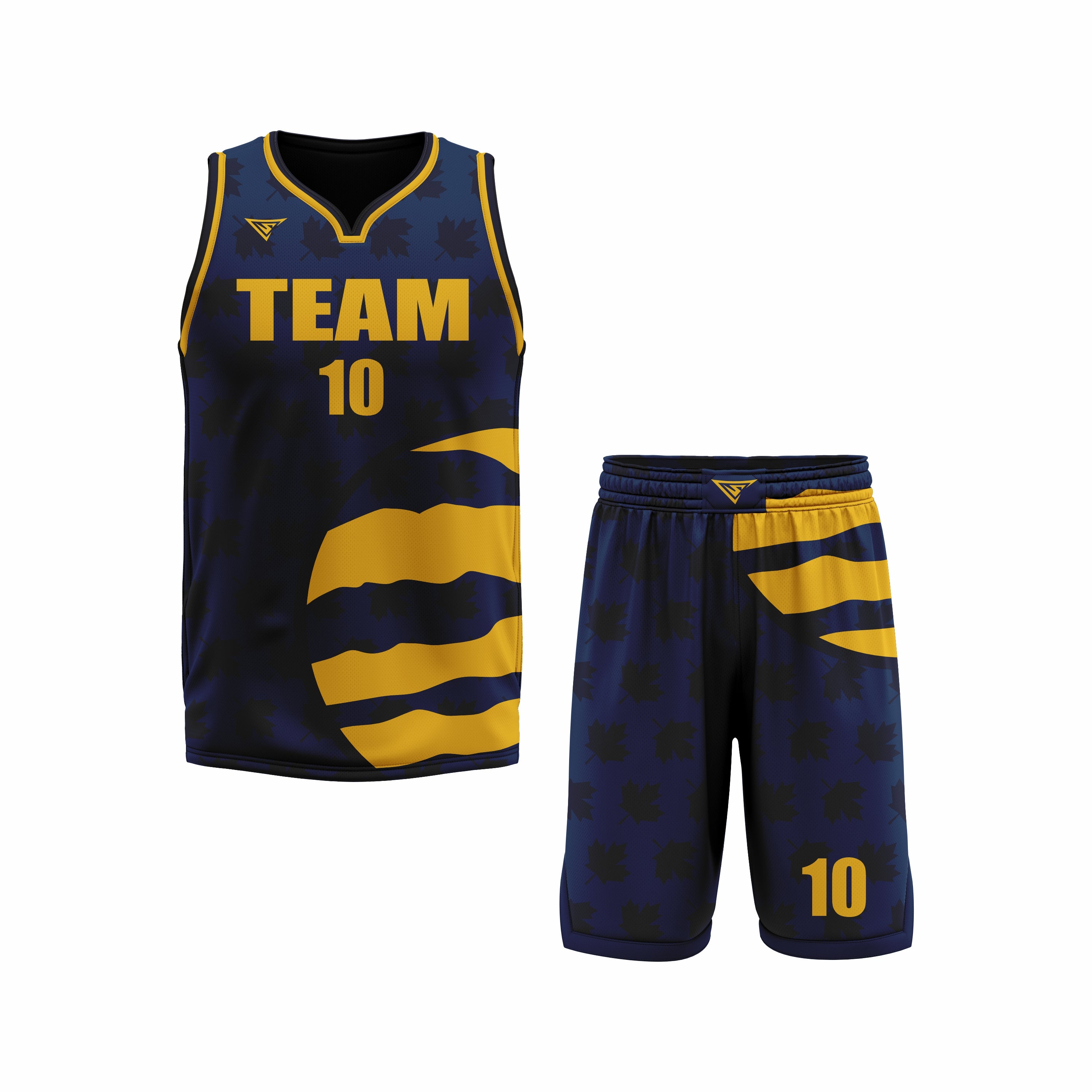 CUSTOM BLUE YELLOW BASKETBALL UNIFORM