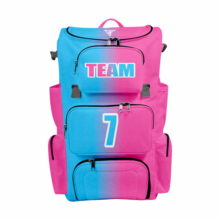 CUSTOM BLUE & PINK ELITE BASEBALL/SOFTBALL BACKPACKS