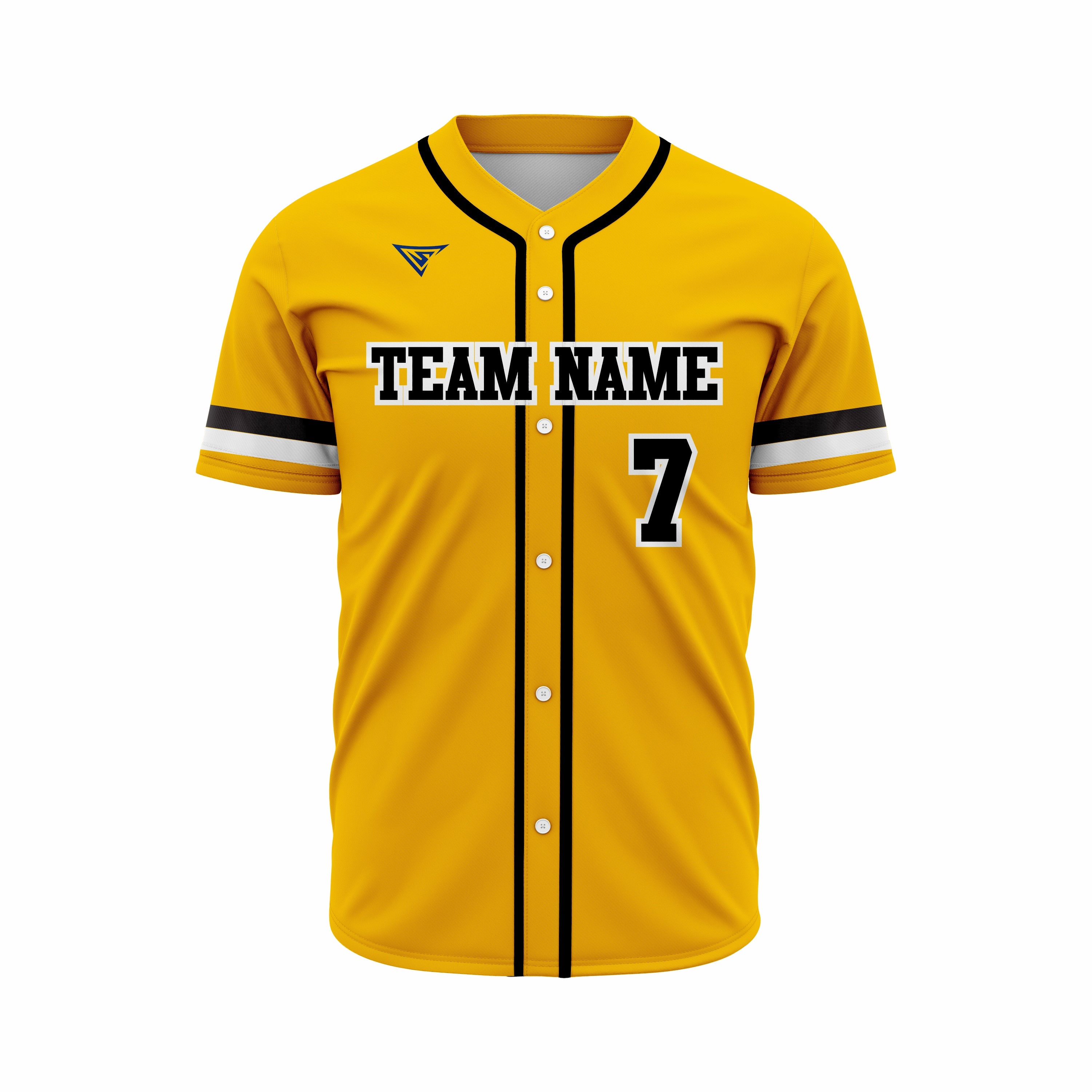Custom Yellow, Black & White Authentic Softball full Buttons Jersey
