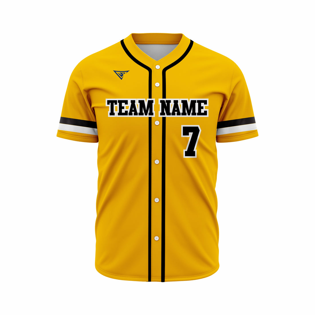 Custom Yellow, Black & White Authentic Softball full Buttons Jersey