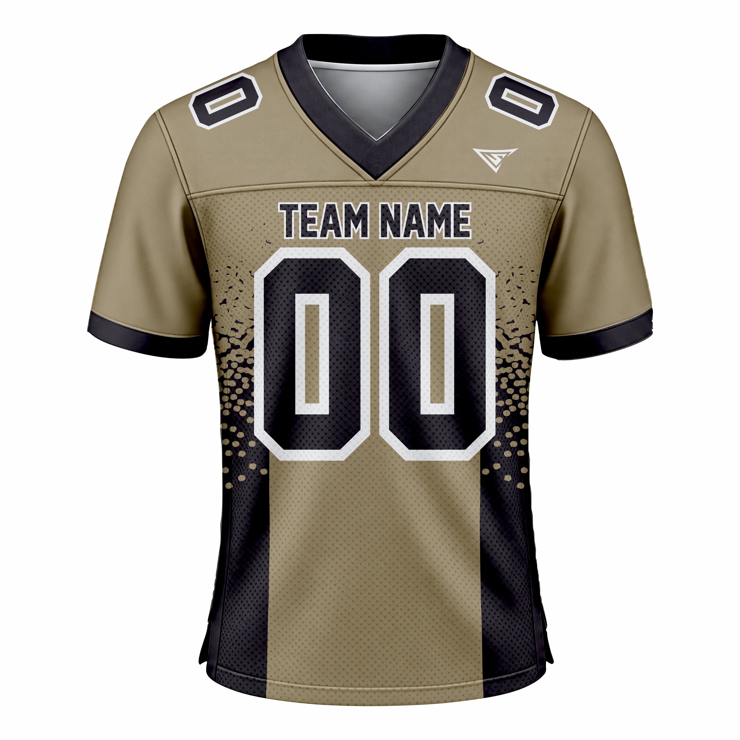 Custom Olive & Black American Football Fan Jersey
