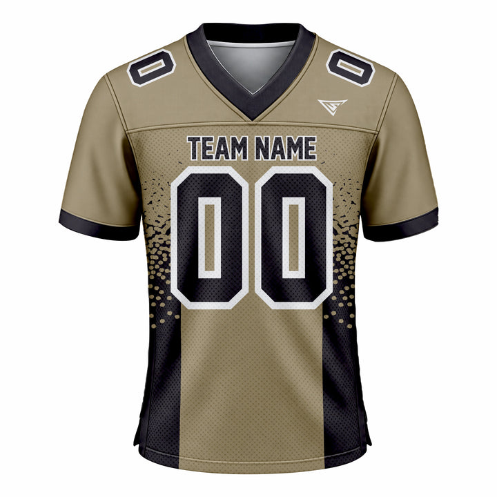 Custom Olive & Black American Football Fan Jersey