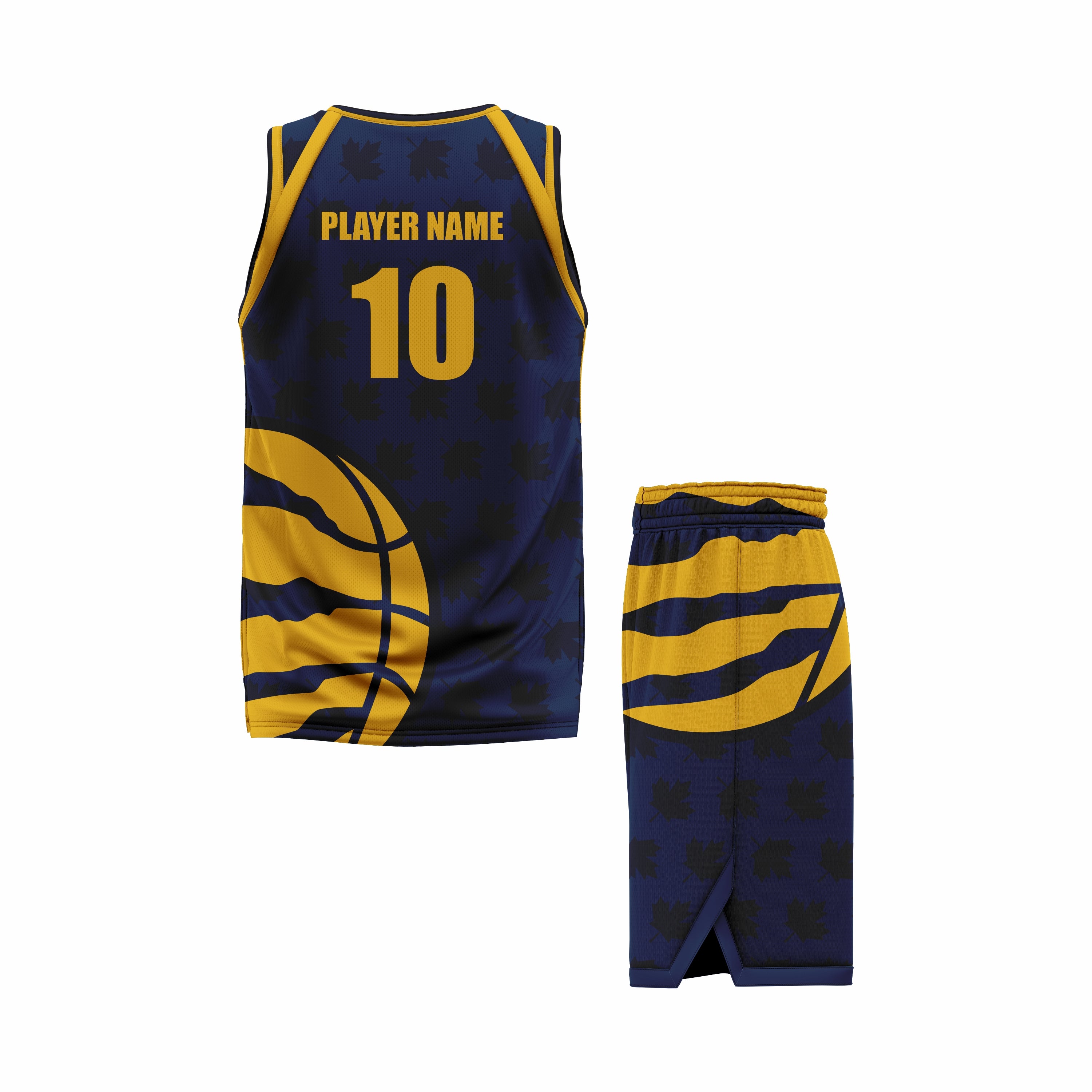 CUSTOM BLUE YELLOW BASKETBALL UNIFORM