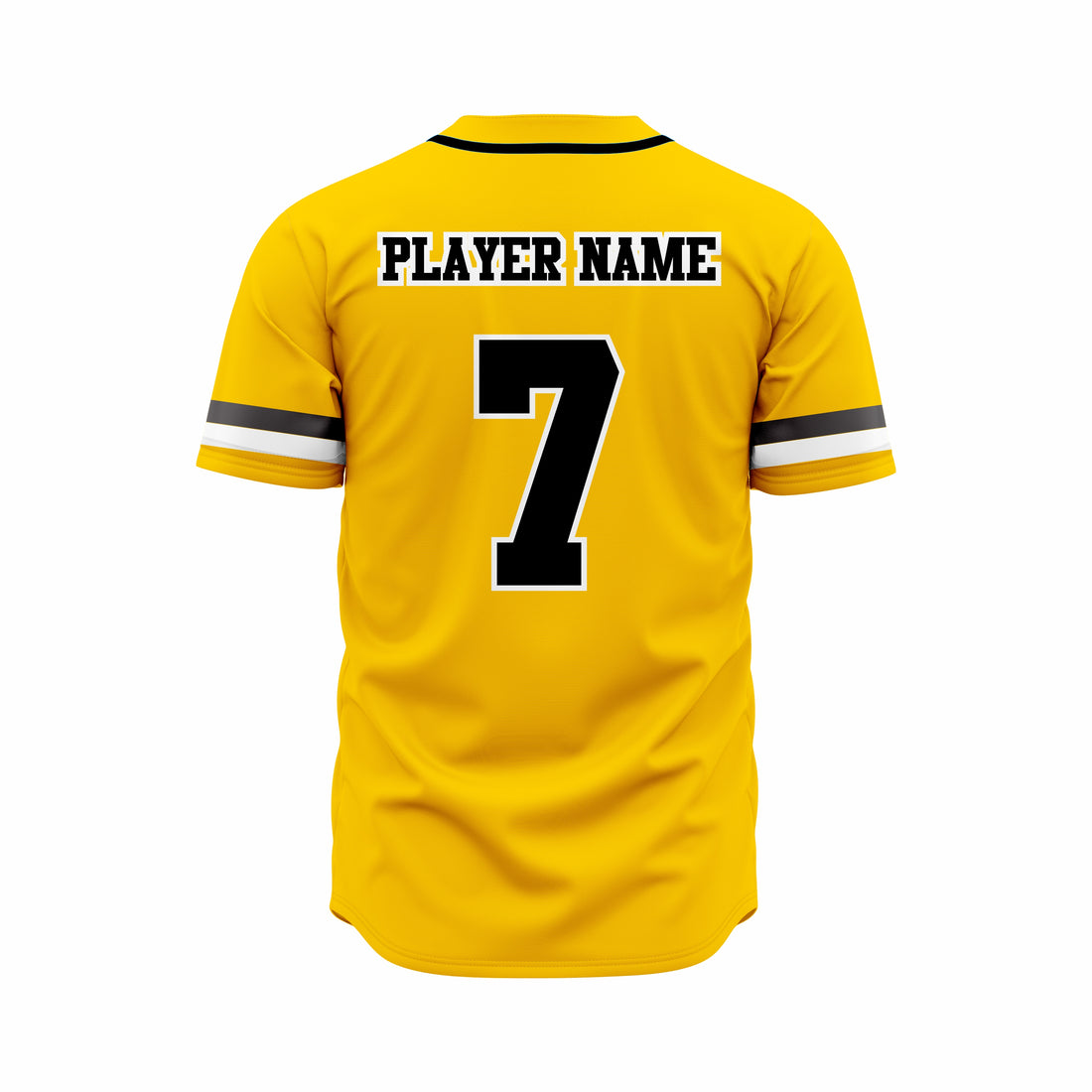 Custom Yellow, Black & White Authentic Softball full Buttons Jersey