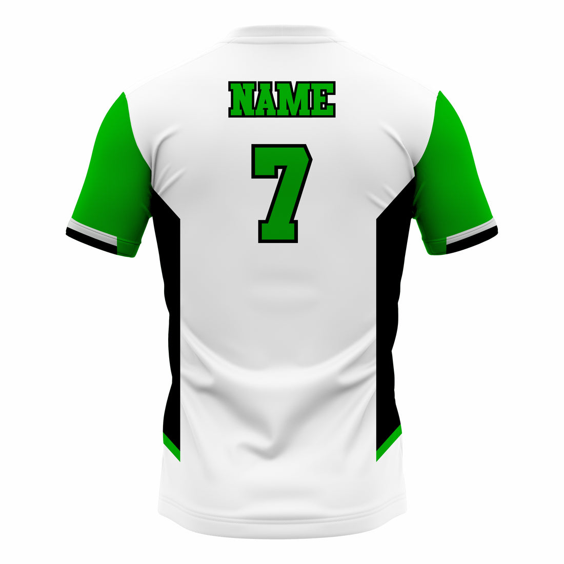Custom White, Green & Black Crew Neck Softball Jerseys