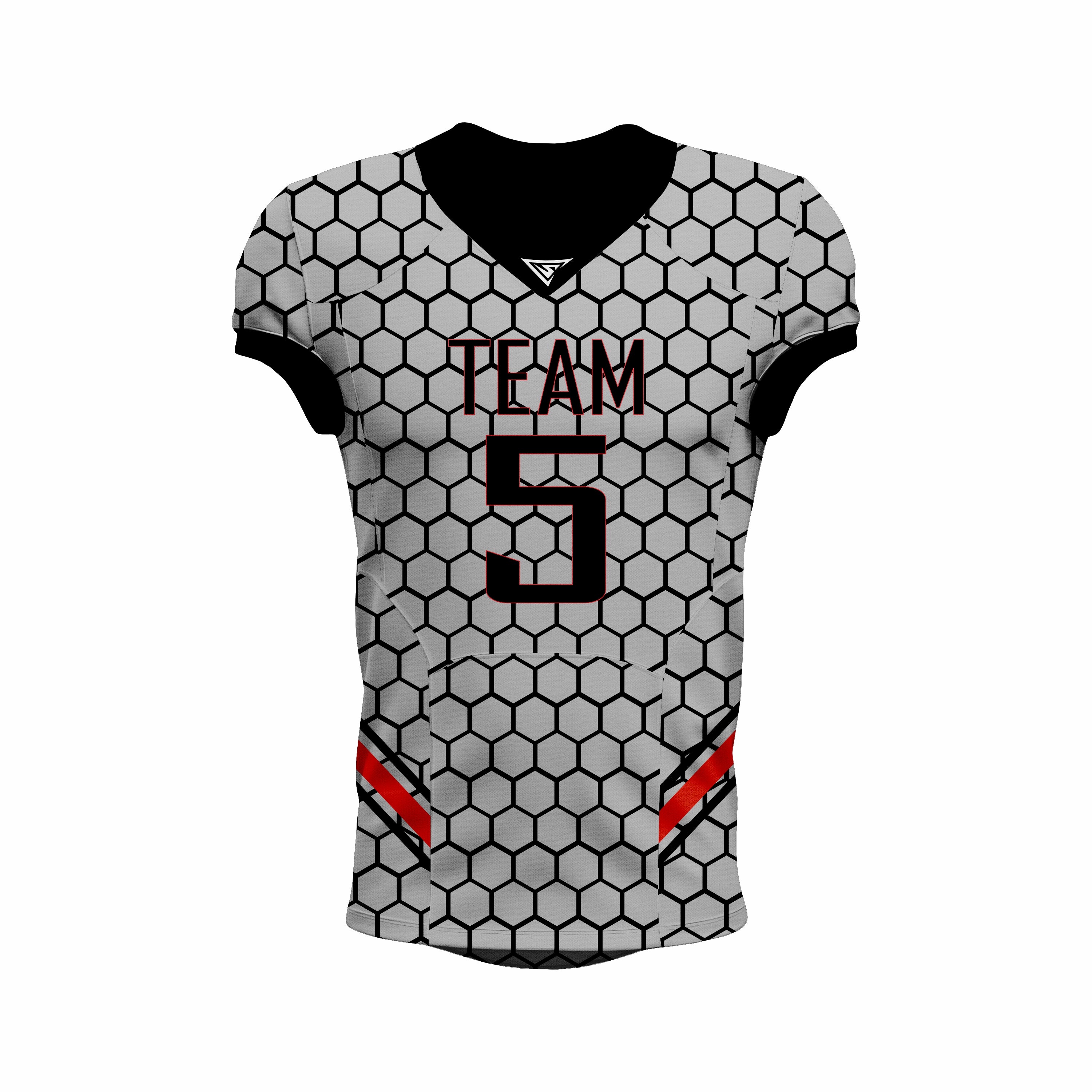 Custom Grey & Black American Football Jersey