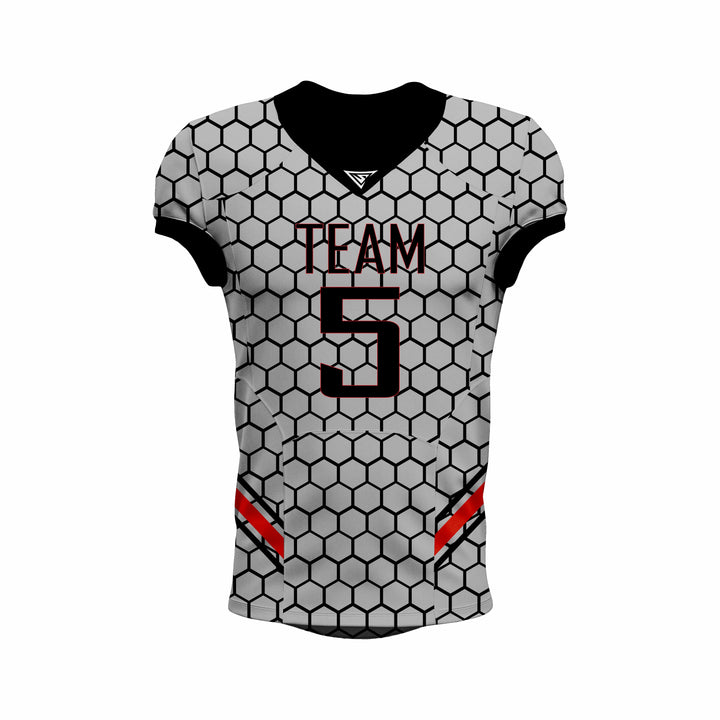 Custom Grey & Black American Football Jersey