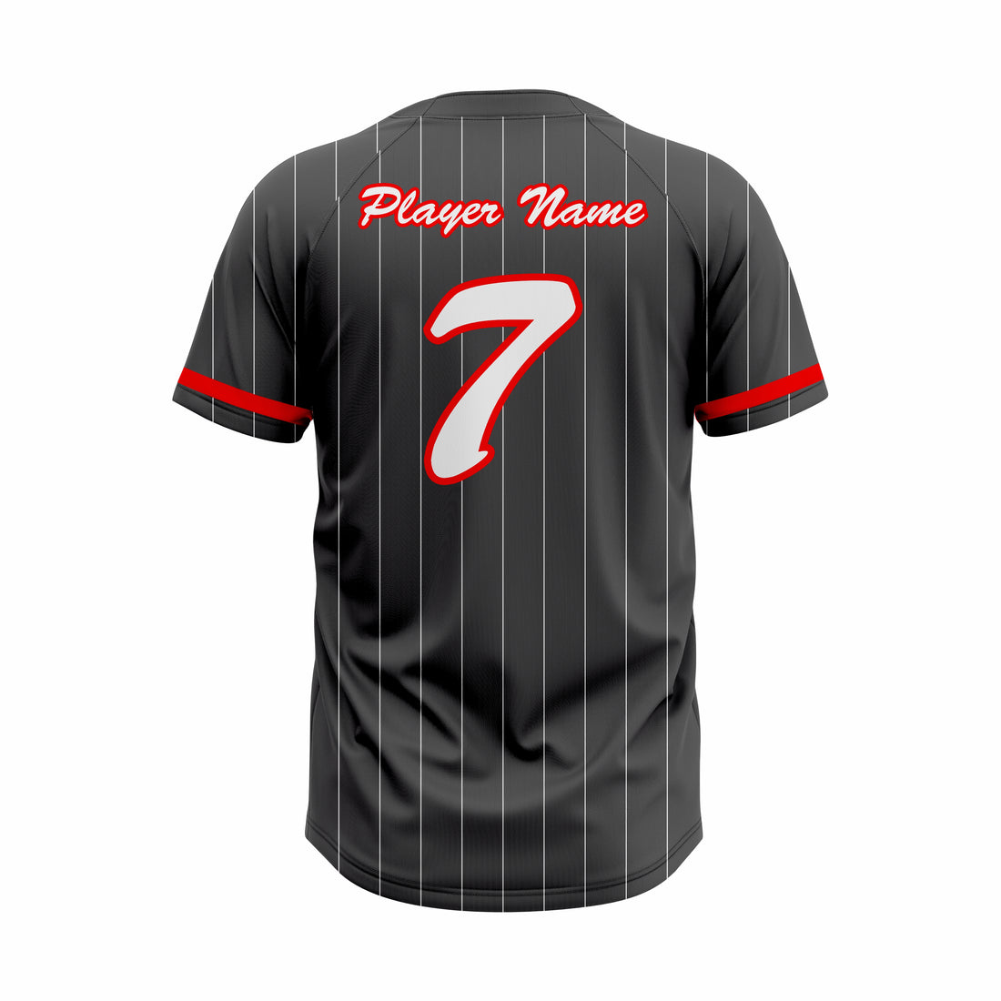 Custom Black & Red Authentic Baseball two Buttons Jersey