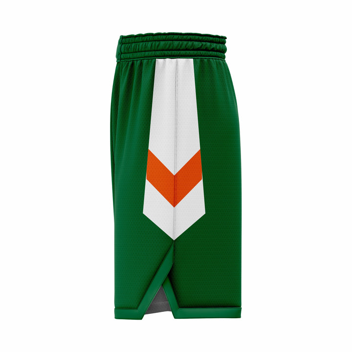 Custom Green, Orange & White Authentic Basketball Shorts