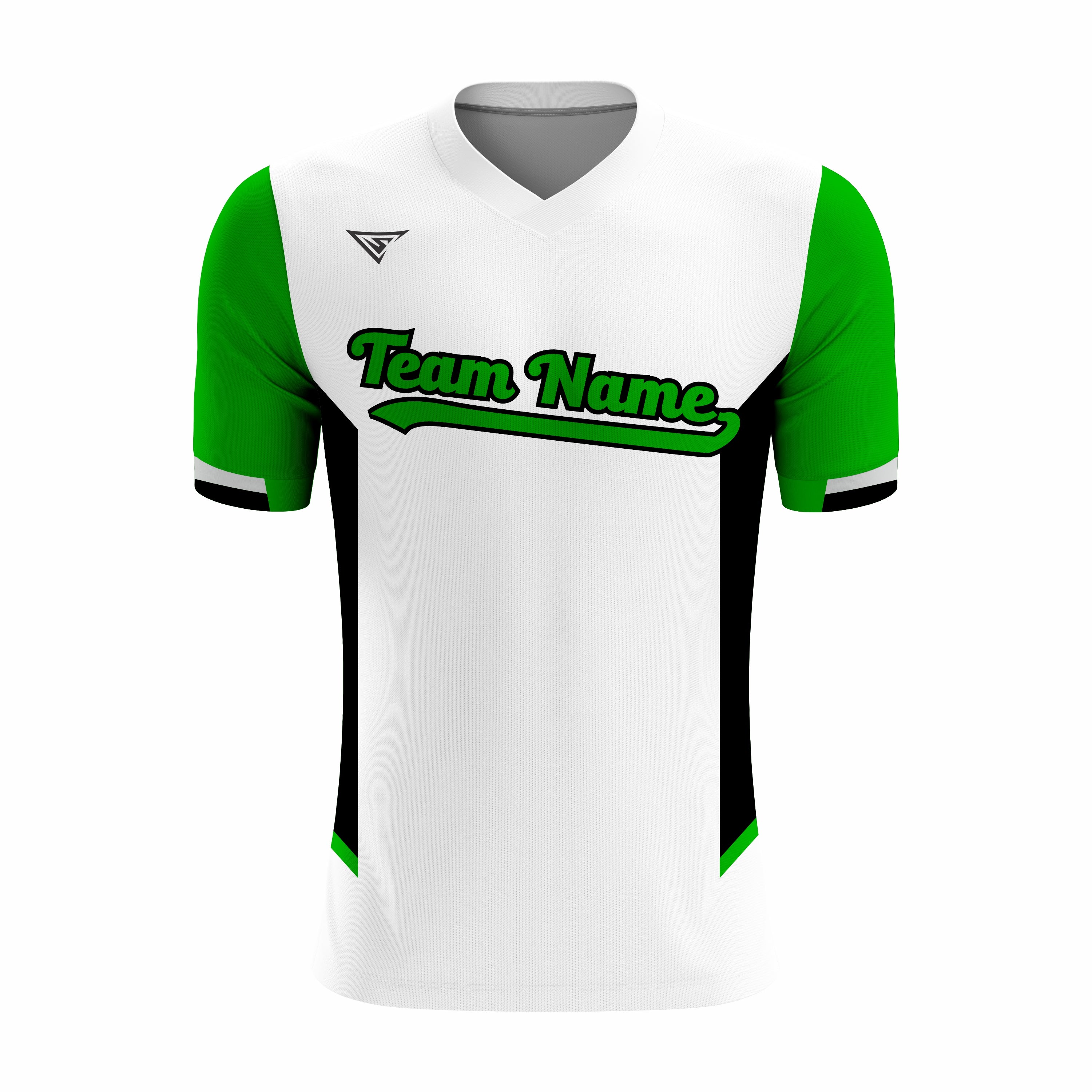 Custom White, Green & Black V-Neck Softball Jerseys