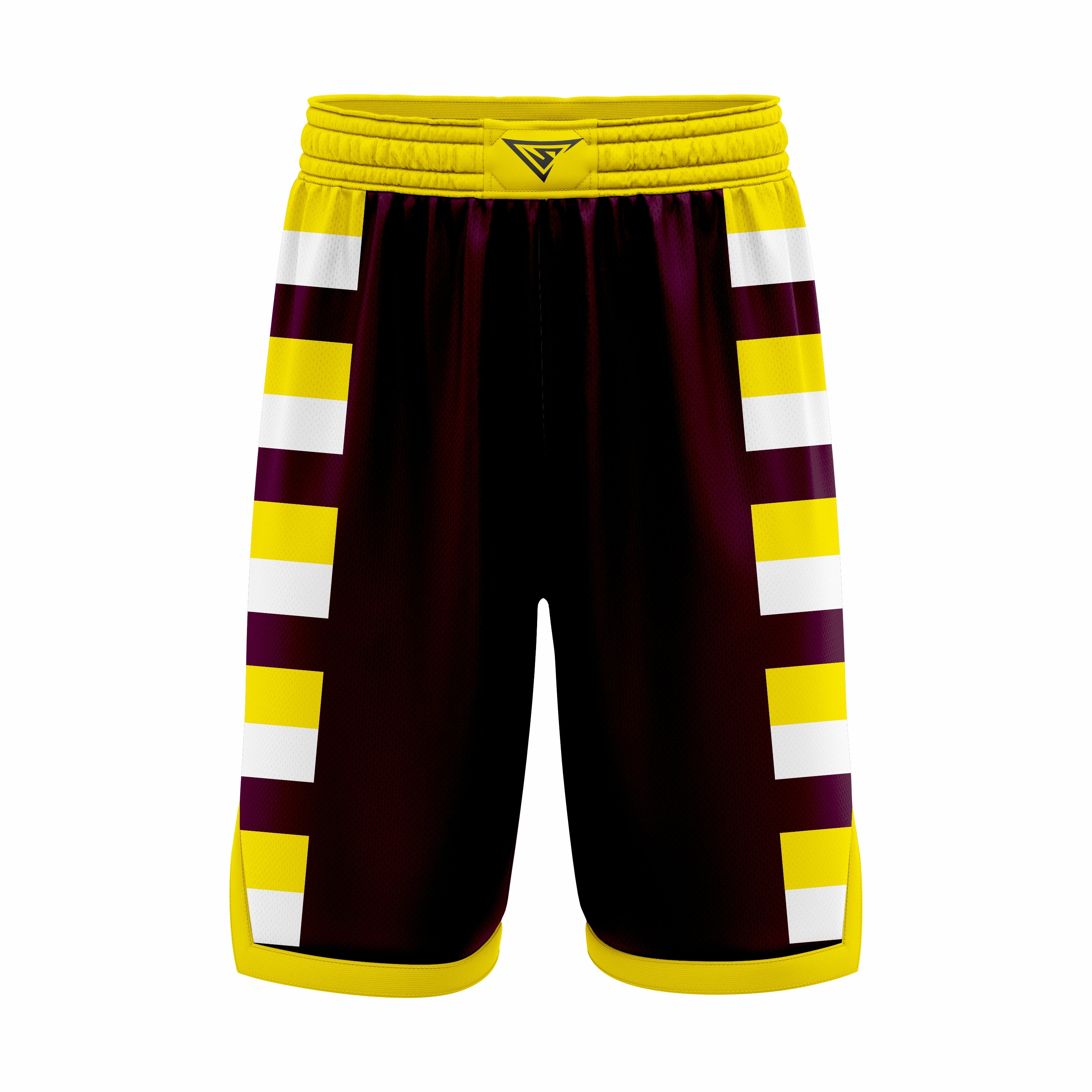 Custom Black, Yellow & White Authentic Basketball Shorts