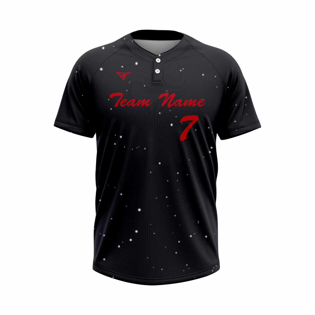 Custom Black & Red Authentic Baseball two Buttons Jersey