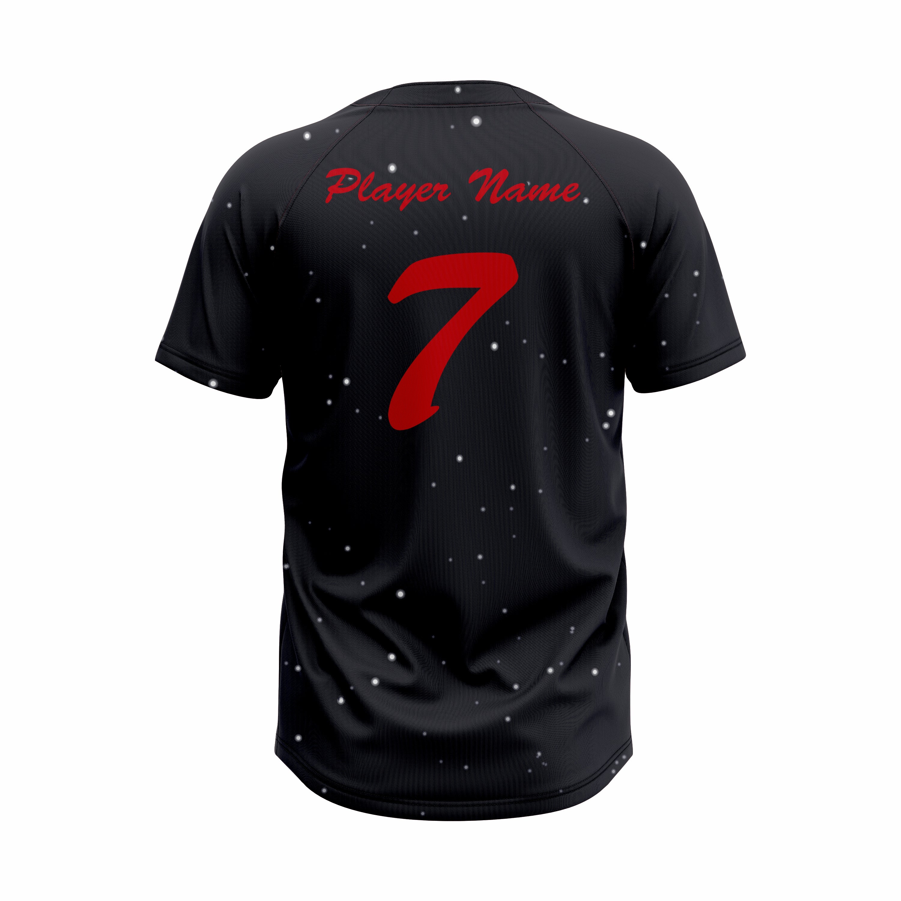 Custom Black & Red Authentic Baseball two Buttons Jersey