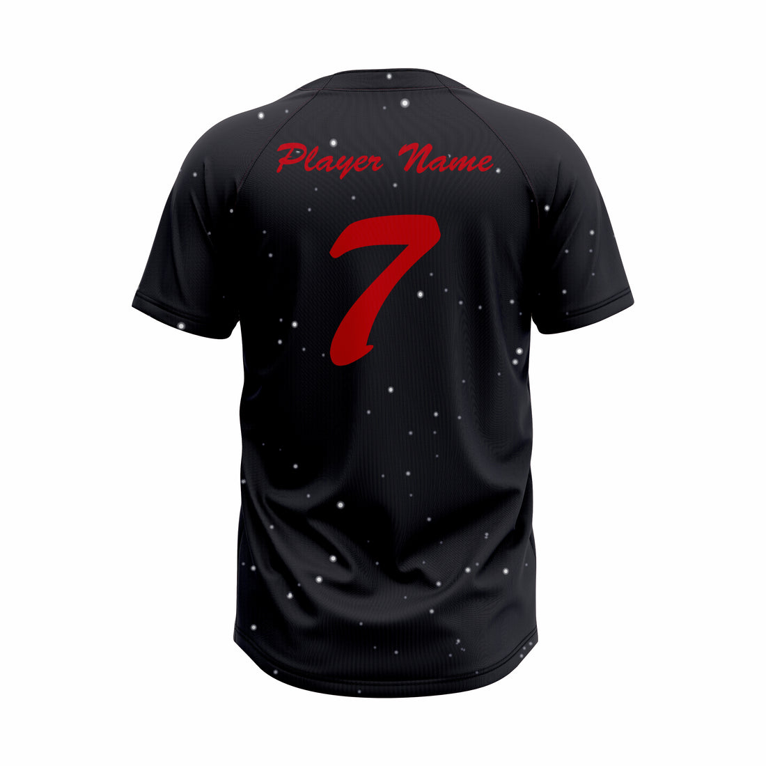 Custom Black & Red Authentic Baseball two Buttons Jersey