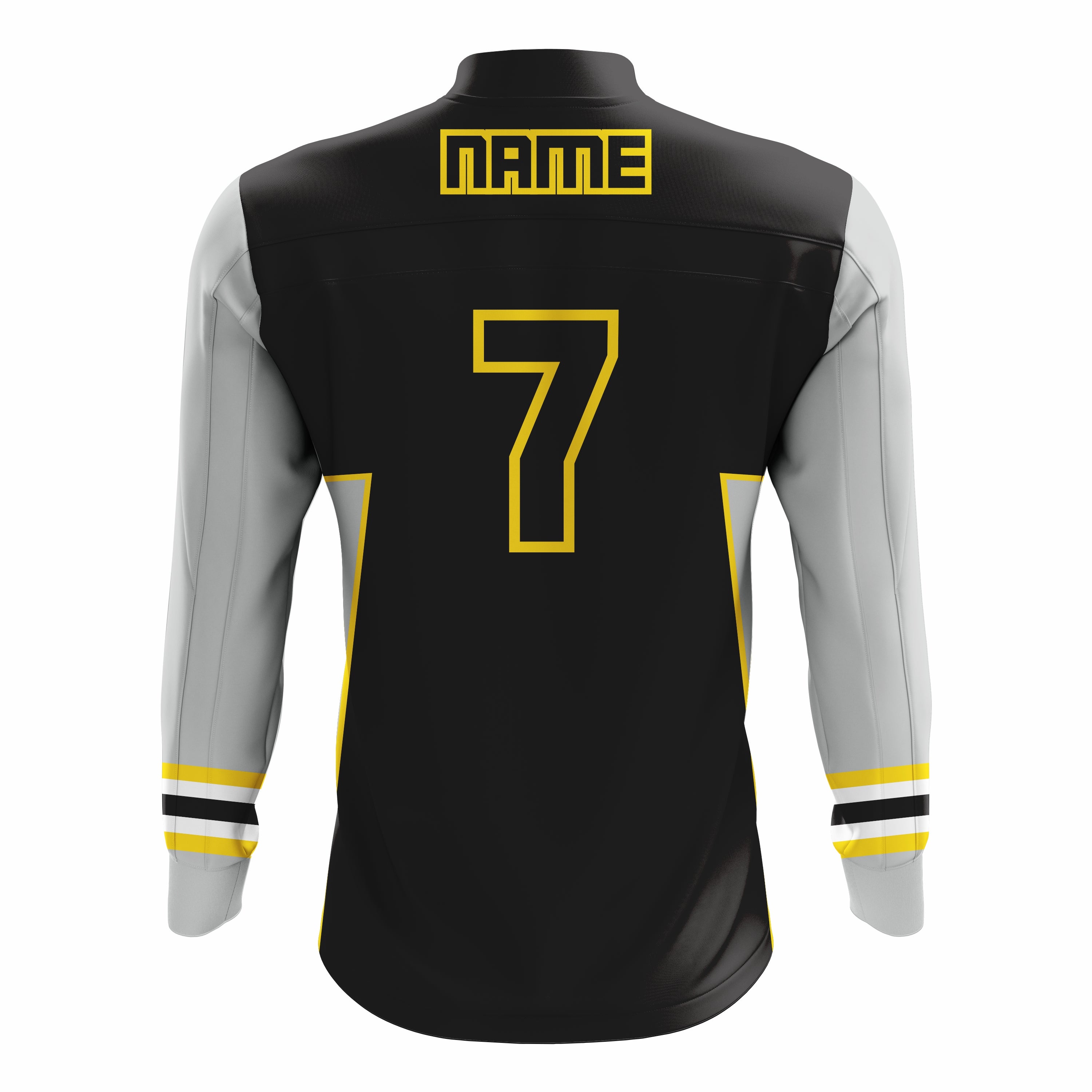 Custom Black, Grey & Yellow ¼ ZIP LONG SLEEVE WARM UP SOFTBALL JACKET