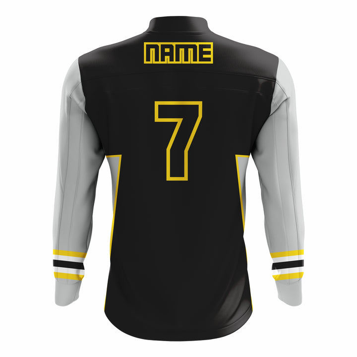 Custom Black, Grey & Yellow ¼ ZIP LONG SLEEVE CAGE JACKET