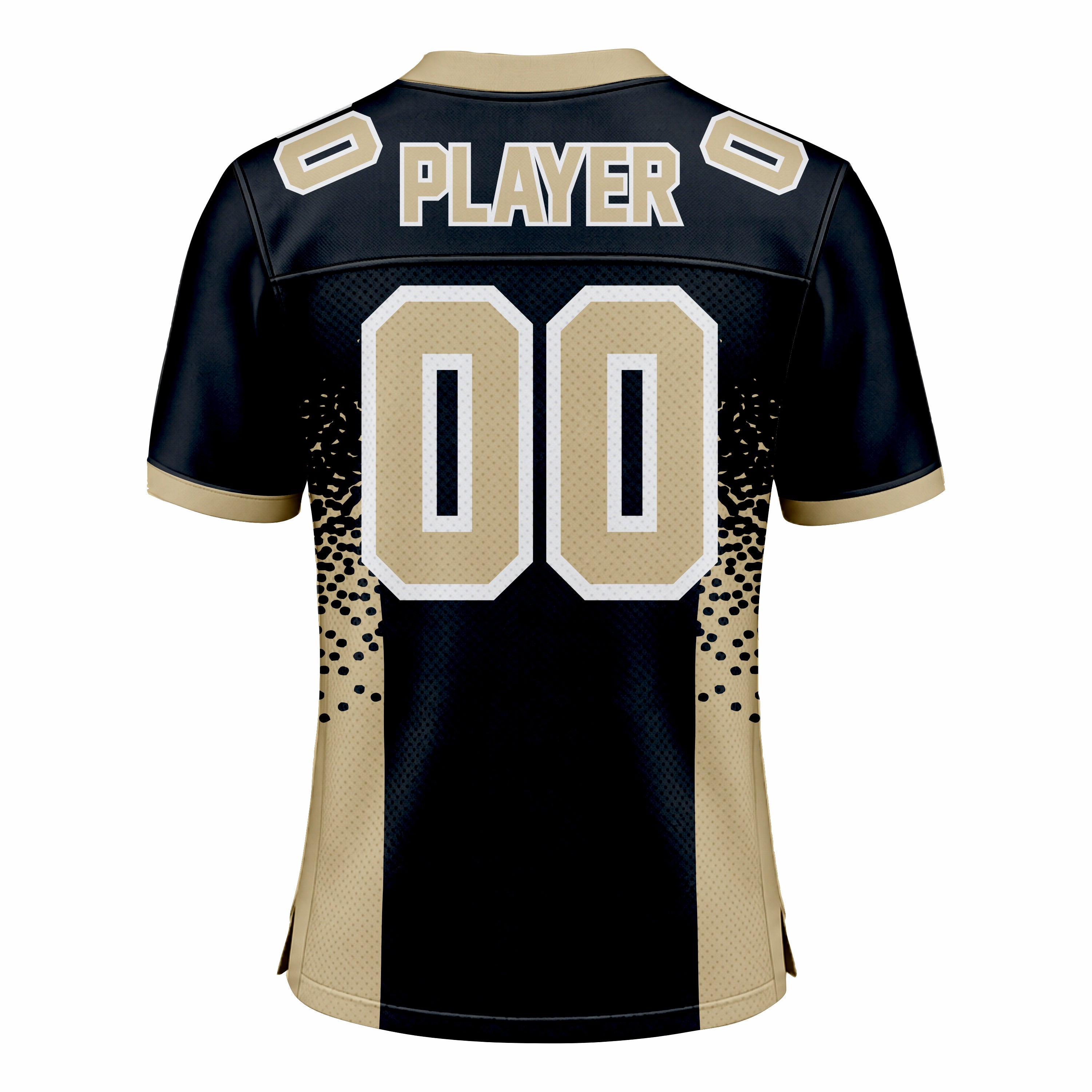 Custom Dark Blue & Muted Gold American Football Fan Jersey