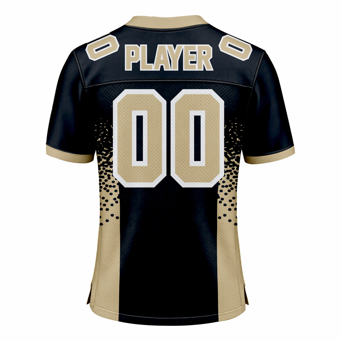 Custom Dark Blue & Muted Gold American Football Fan Jersey