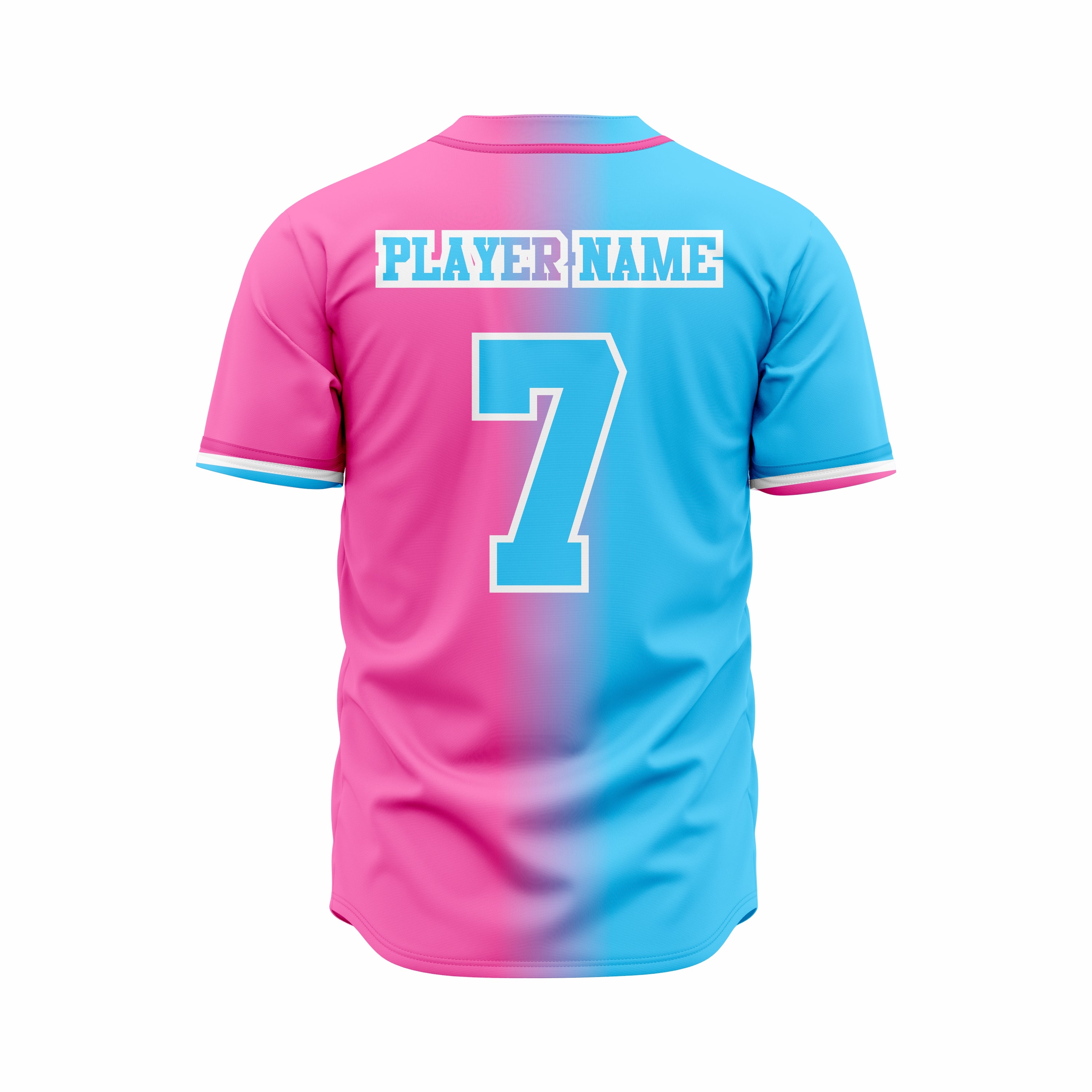 Custom Blue & Pink Authentic Softball full Buttons Jersey